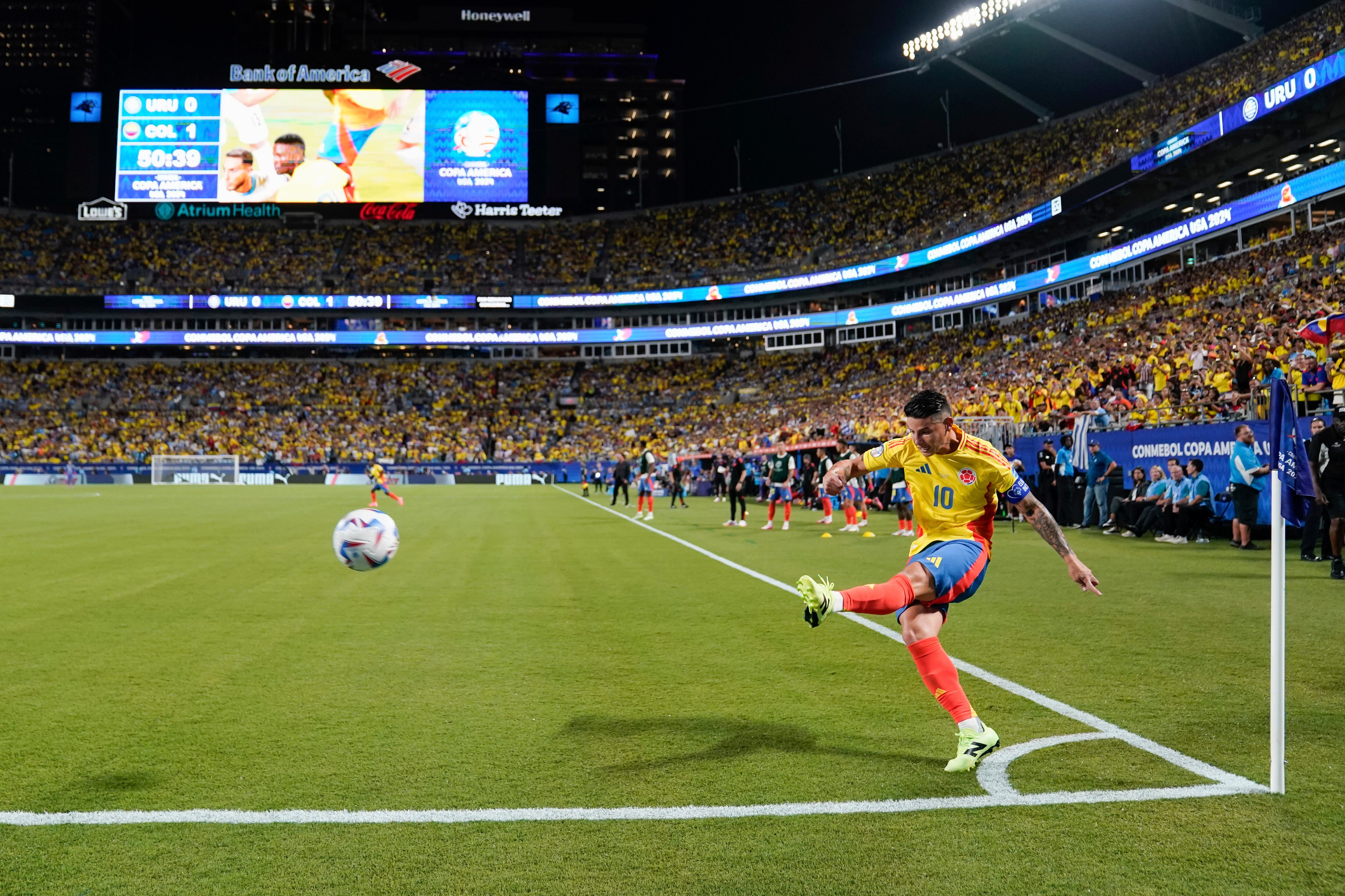 Colombia marcó cinco goles por pelota parada en la Copa América - crédito Jacob Kupferman/ AP