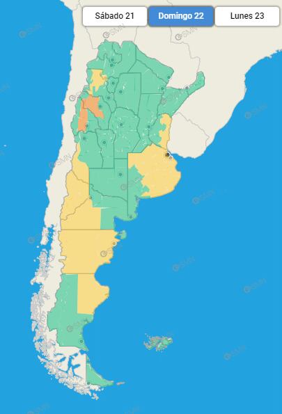 Alertas meteorológicas domingo 22/09/24