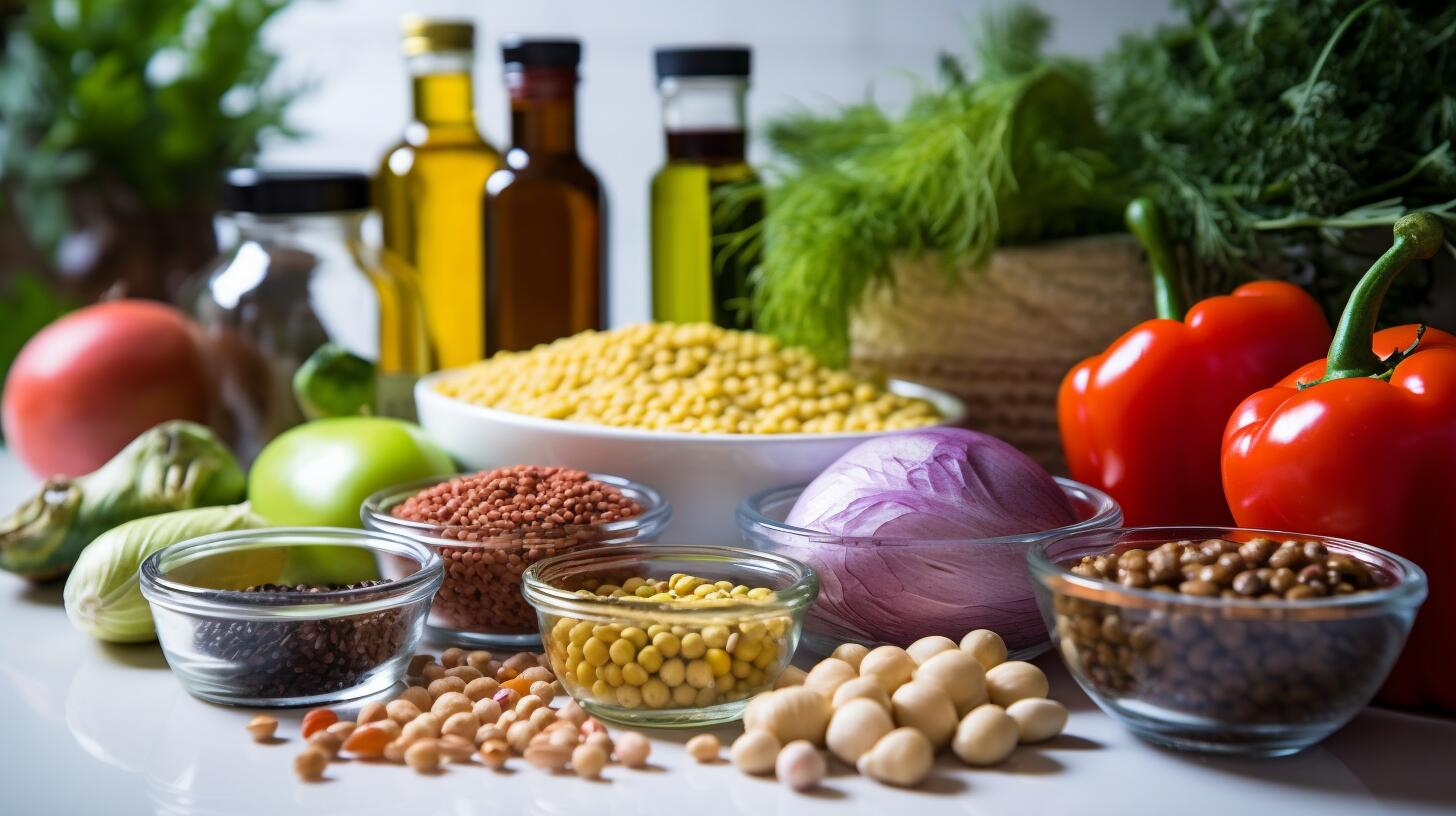 Fotografía de una mesa con alimentos representativos de la dieta mediterránea, incluyendo vegetales, huevos, frutas y aceite de oliva. Una elección nutricional que destaca por su sabor y beneficios para la salud. (Imagen ilustrativa Infobae)