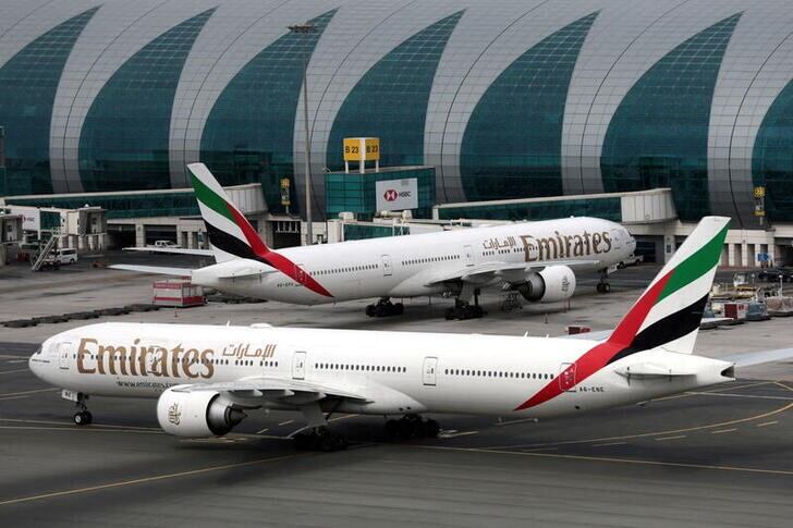 Aviones de Emirates Airline en el Dubai International Airport (REUTERS/Christopher Pike)