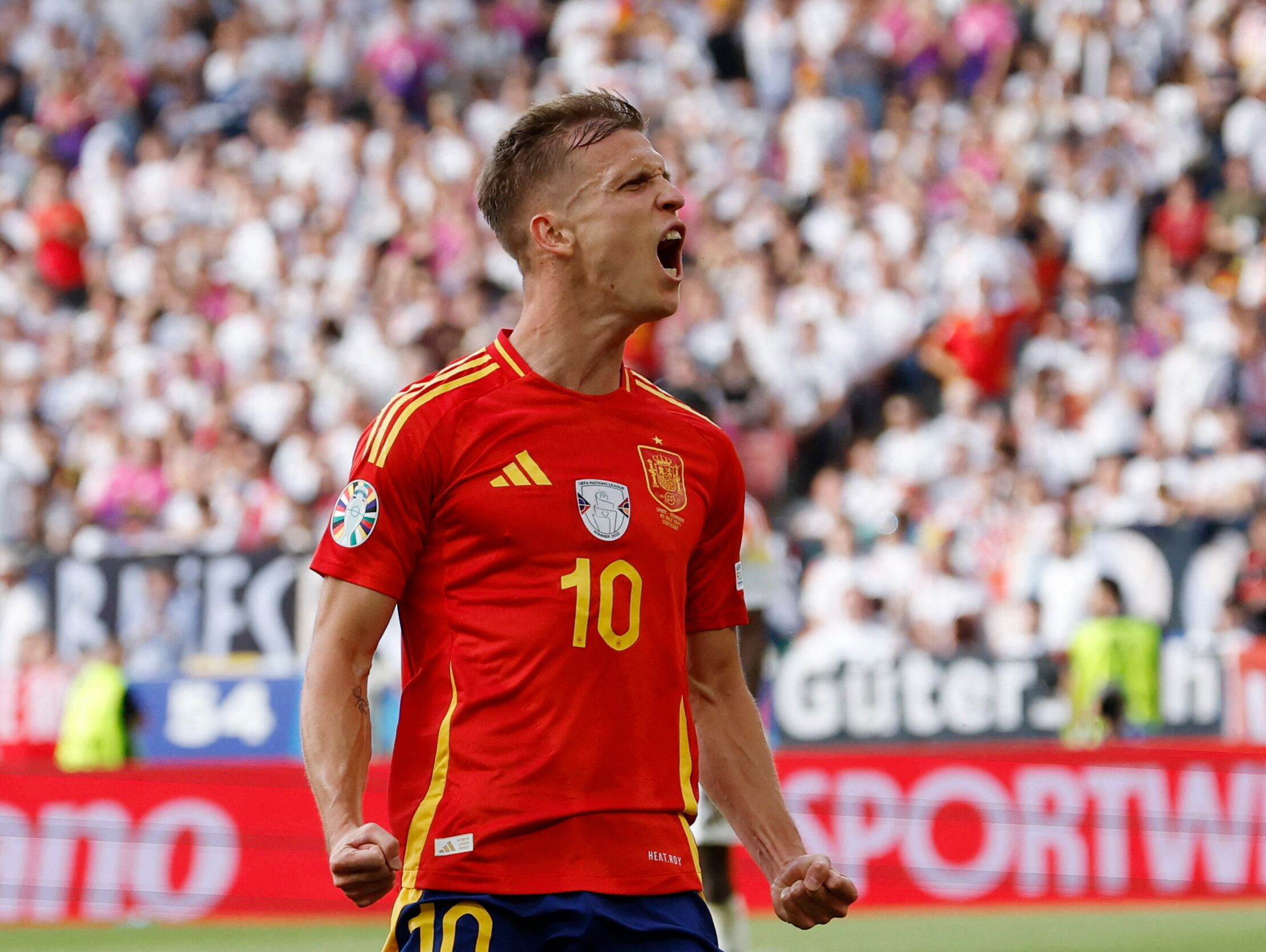 El jugador de la selección española tras marcar el primer gol ante Alemania (REUTERS/Heiko Becker)