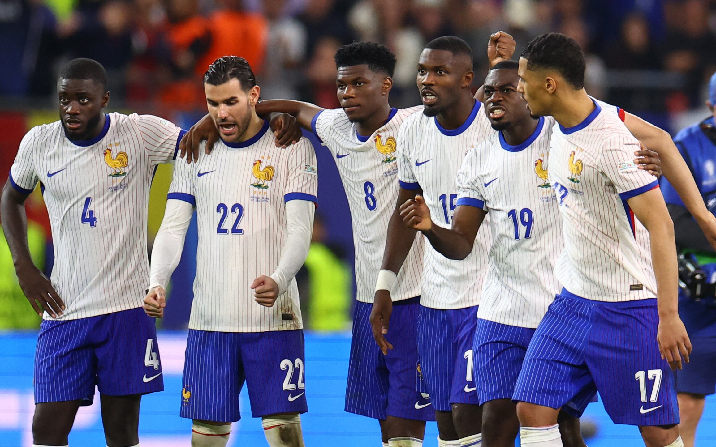 Los jugadores de Francia en el partido ante Portugal (REUTERS/Lisi Niesner)