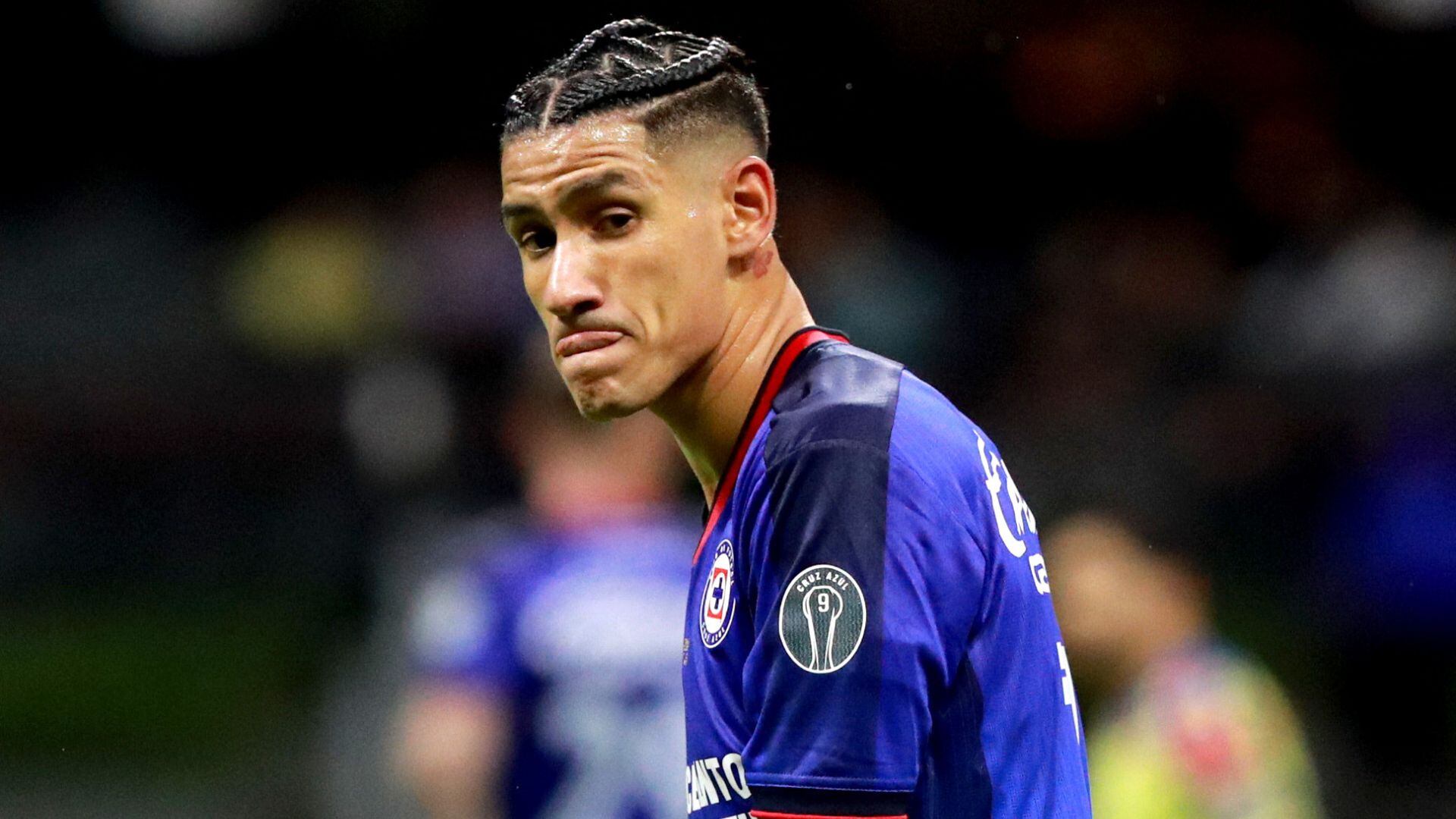 Soccer Football - Liga MX - Final - Second Leg - America v Cruz Azul - Estadio Azteca, Mexico City, Mexico - May 26, 2024 Cruz Azul's Uriel Antuna reacts REUTERS/Henry Romero