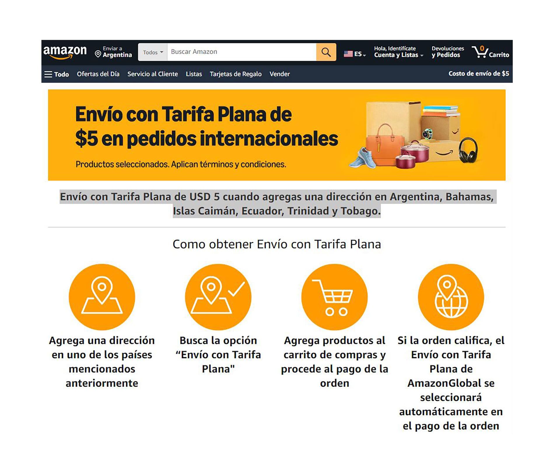 amazon envio dolares