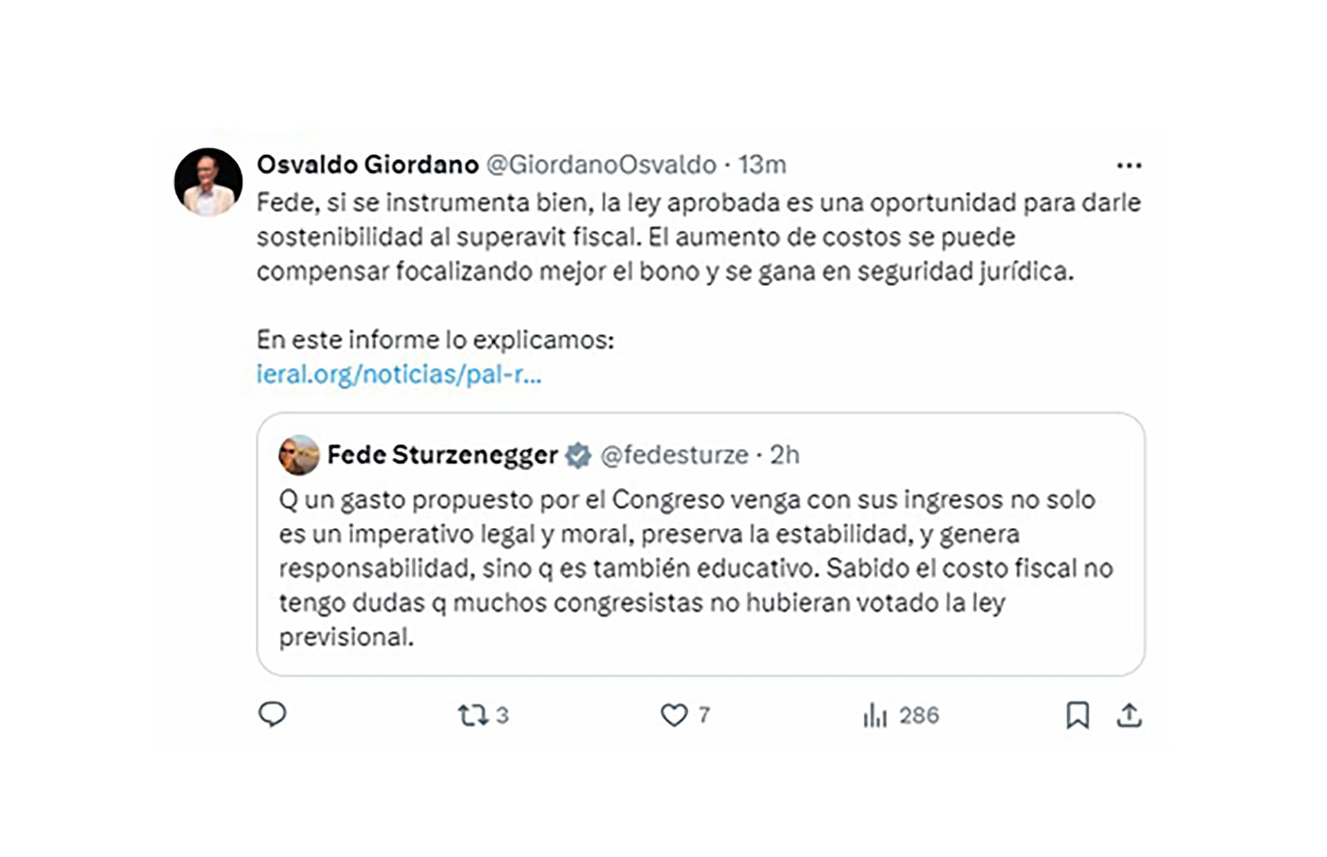 Giordano Sturzenegger Jubilaciones Movilidad tuit