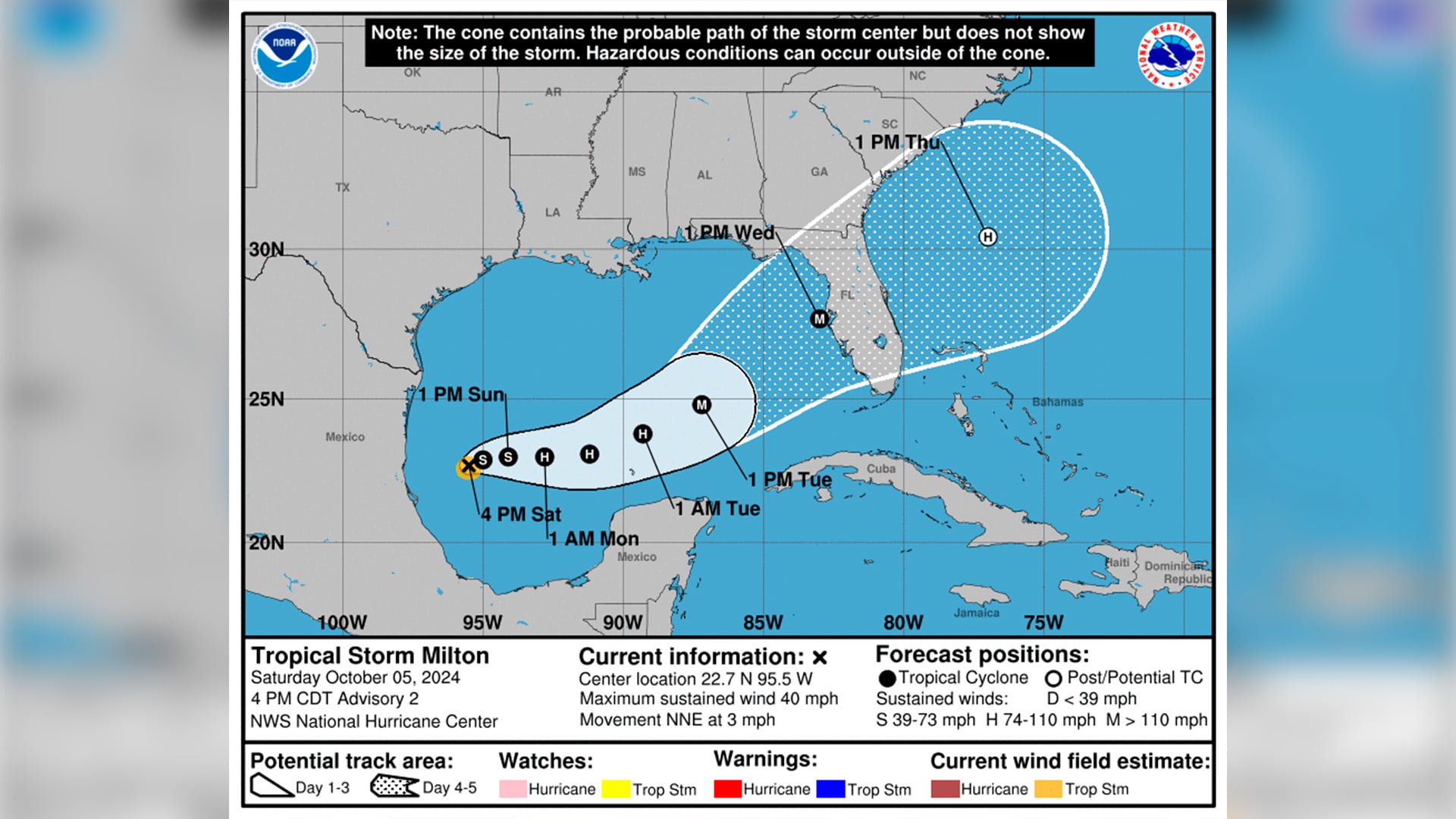 Florida declaró el estado de emergencia en 35 condados, incluido Miami-Dade, por la amenaza de la tormenta tropical Milton