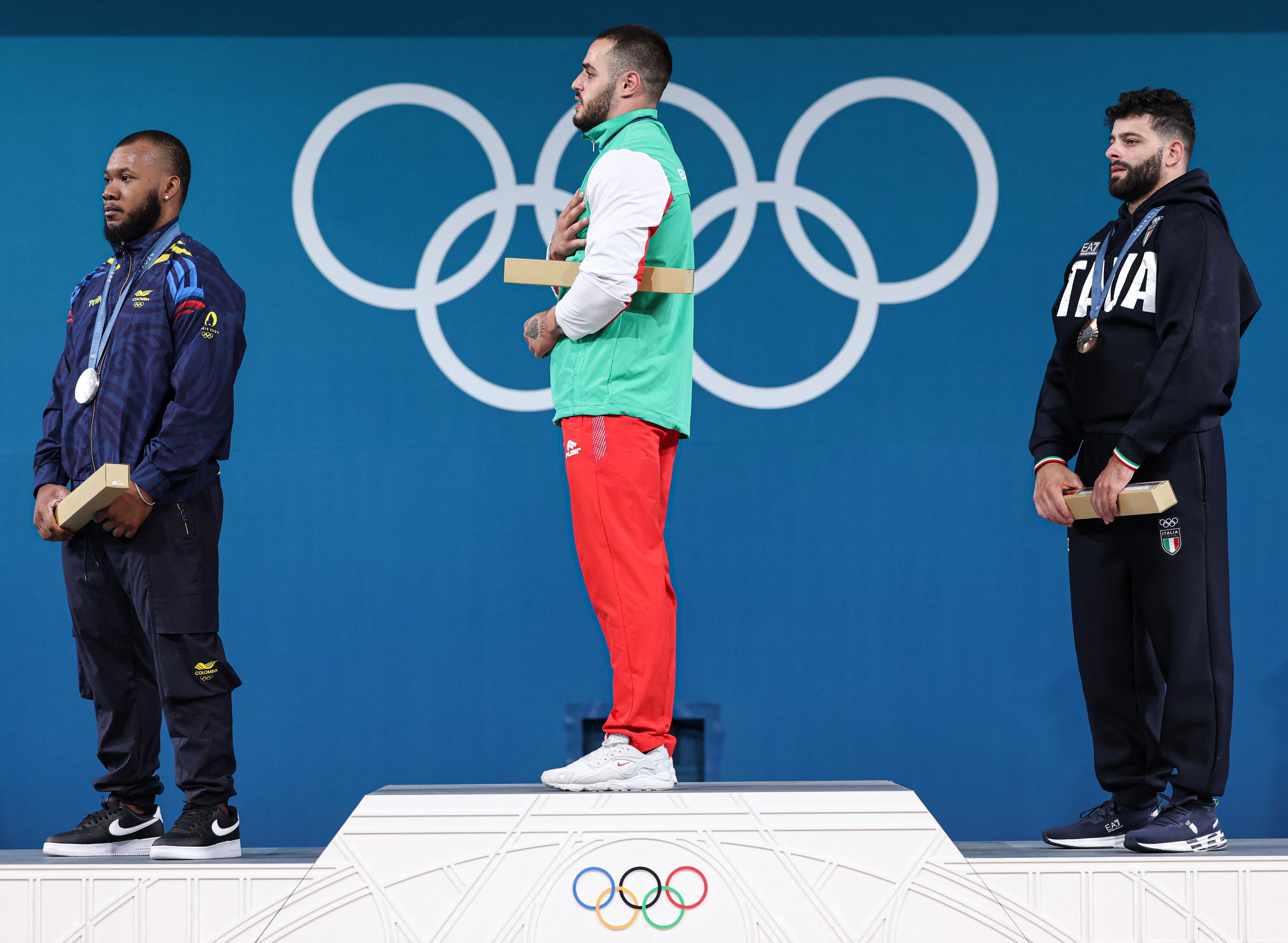 El búlgaro Karlos Nazar ganó la medalla de oro. Yeison López obtuvo la de plata - crédito Amanda Perobelli / REUTERS 