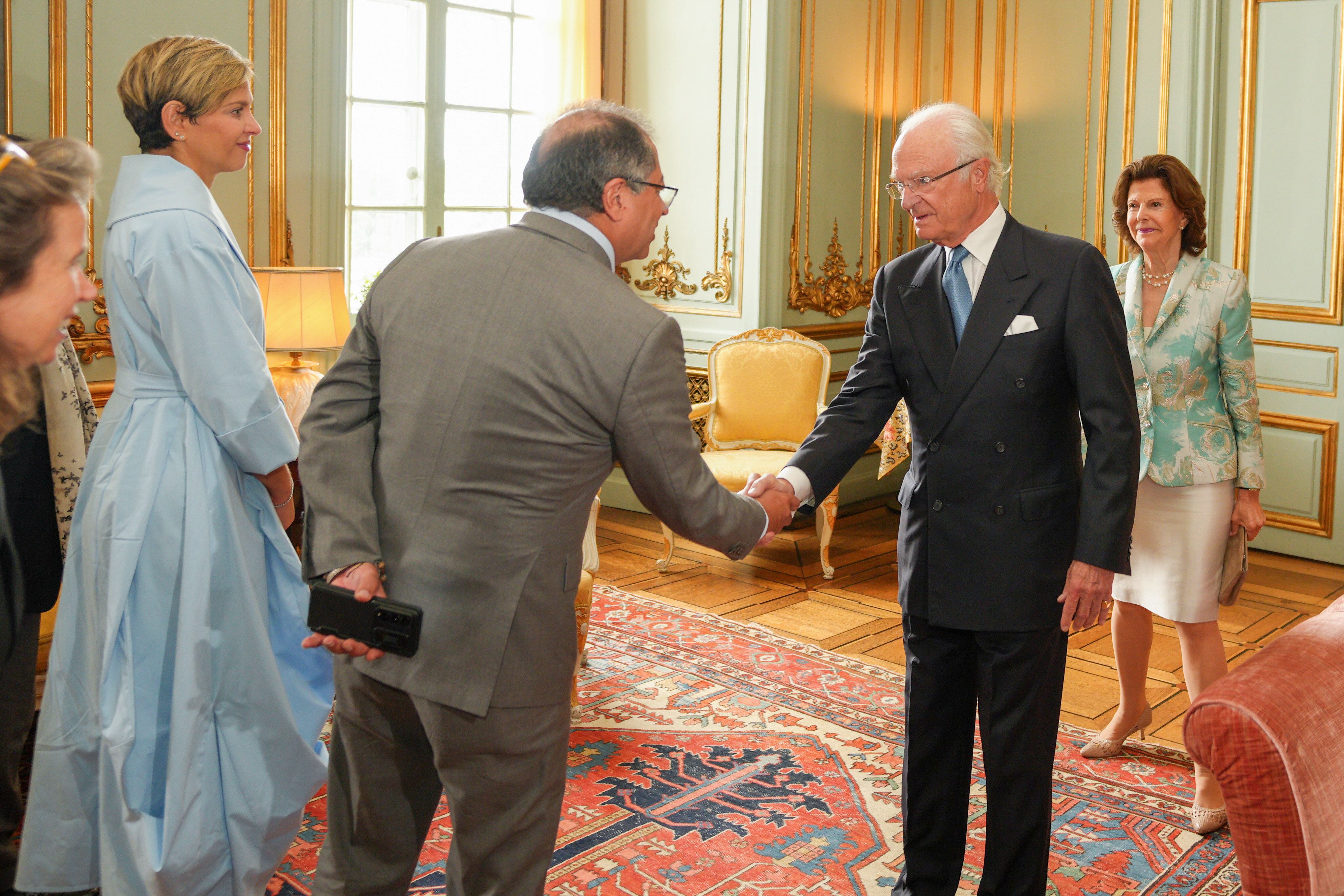 Presidente Gustavo Petro y el rey Carlos XVI Gustavo de Suecia