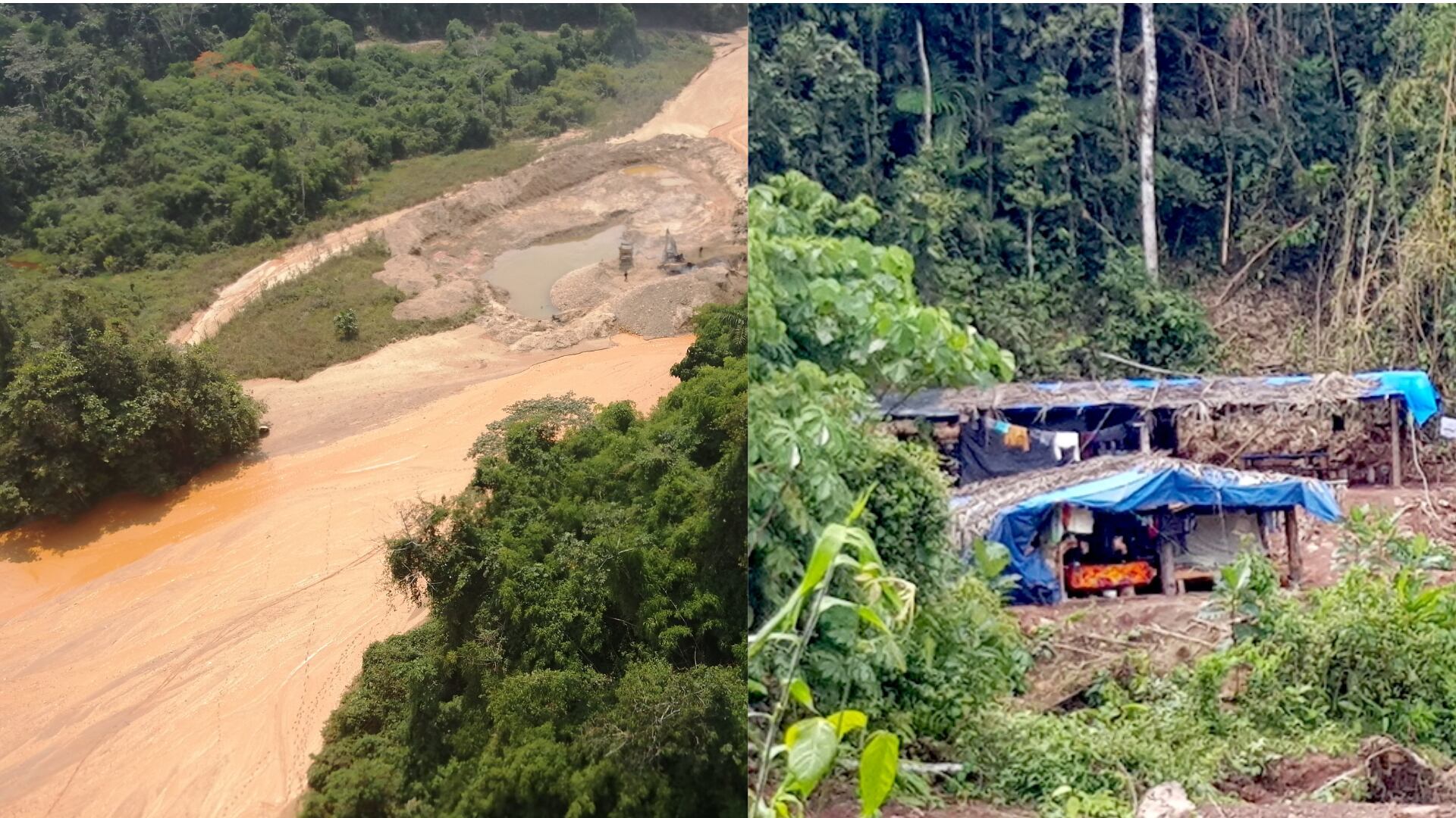 Minería ilegal en la Reserva Comunal Amarakaeri, Madre de Dios.