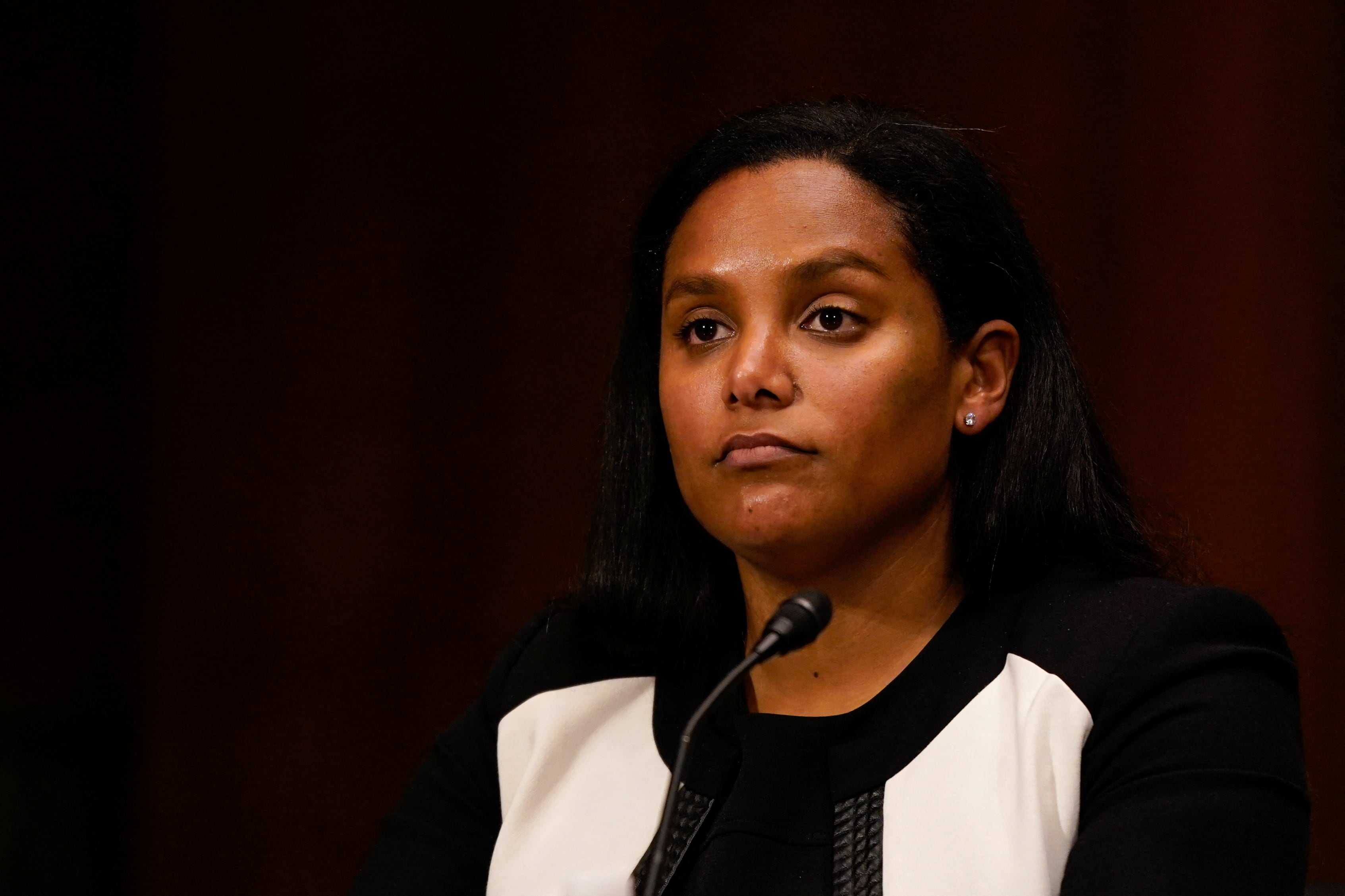 Jessica Clarke, a nominee to be a U.S. District Judge for the Southern District of New York, testifies during a U.S. Senate Judiciary Committee hearing on Capitol Hill in Washington, U.S., January 12, 2022. REUTERS/Elizabeth Frantz