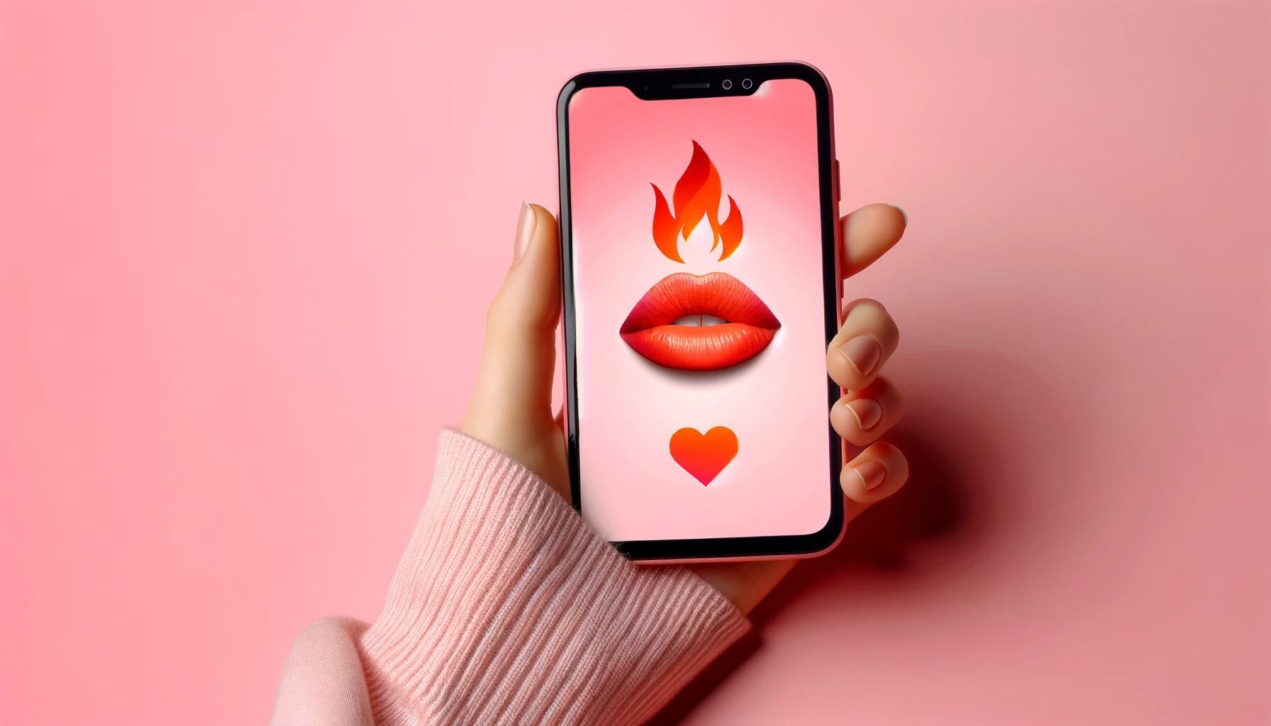 Una persona utiliza una app de citas, en la pantalla se ven emojis que simbolizan dicho uso - (Imagen Ilustrativa Infobae)