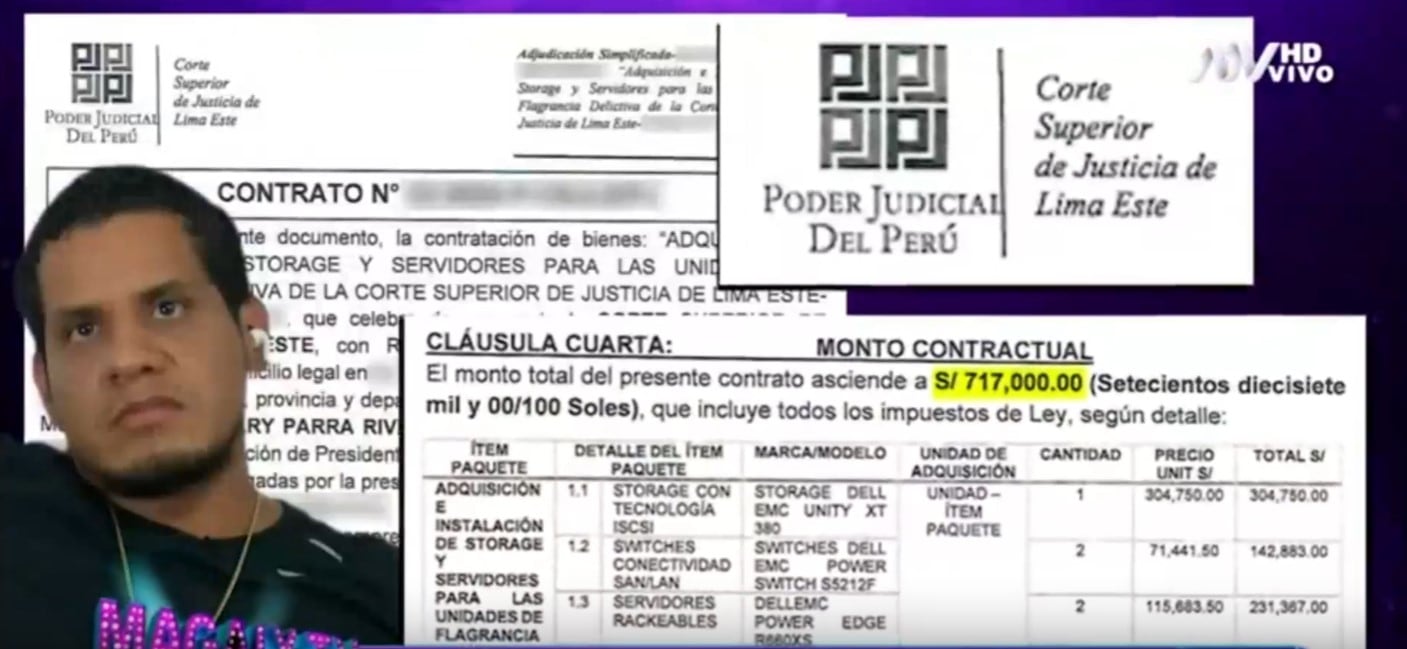 La Empresa de Jhonny Silva, actual pareja de Vanessa López, factura millonarias licitaciones con el estado.(Captura: Magaly TV La Firme)