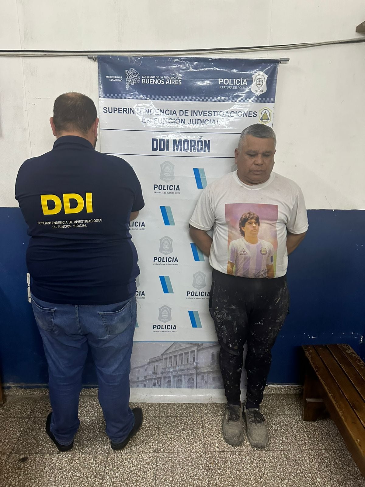 Goyechea tras ser arrestado por la DDI de Morón