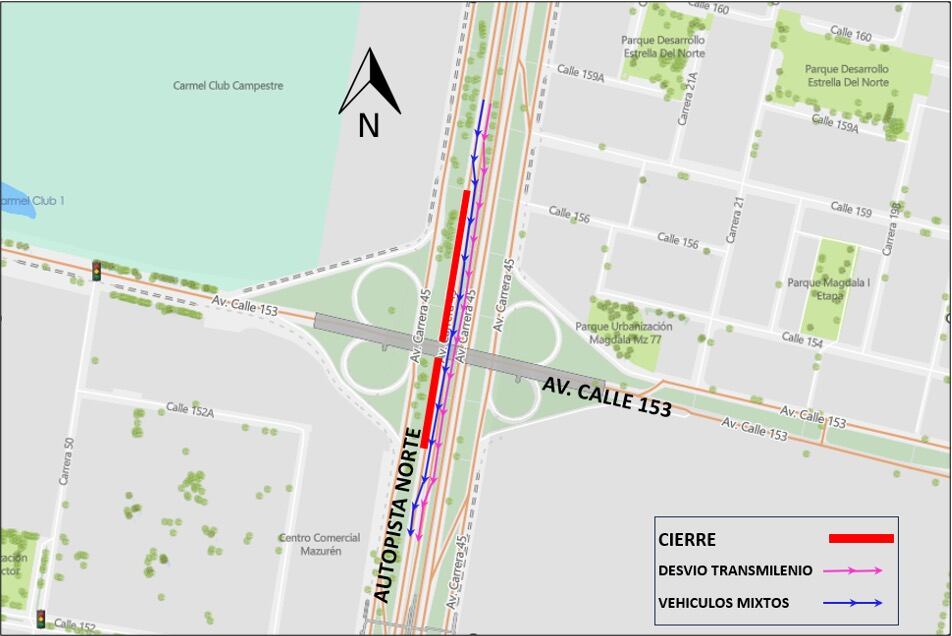 El tránsito de autobuses TransMilenio tendrá un carril exclusivo habilitado en el separador central - crédito Secretaría de Movilidad