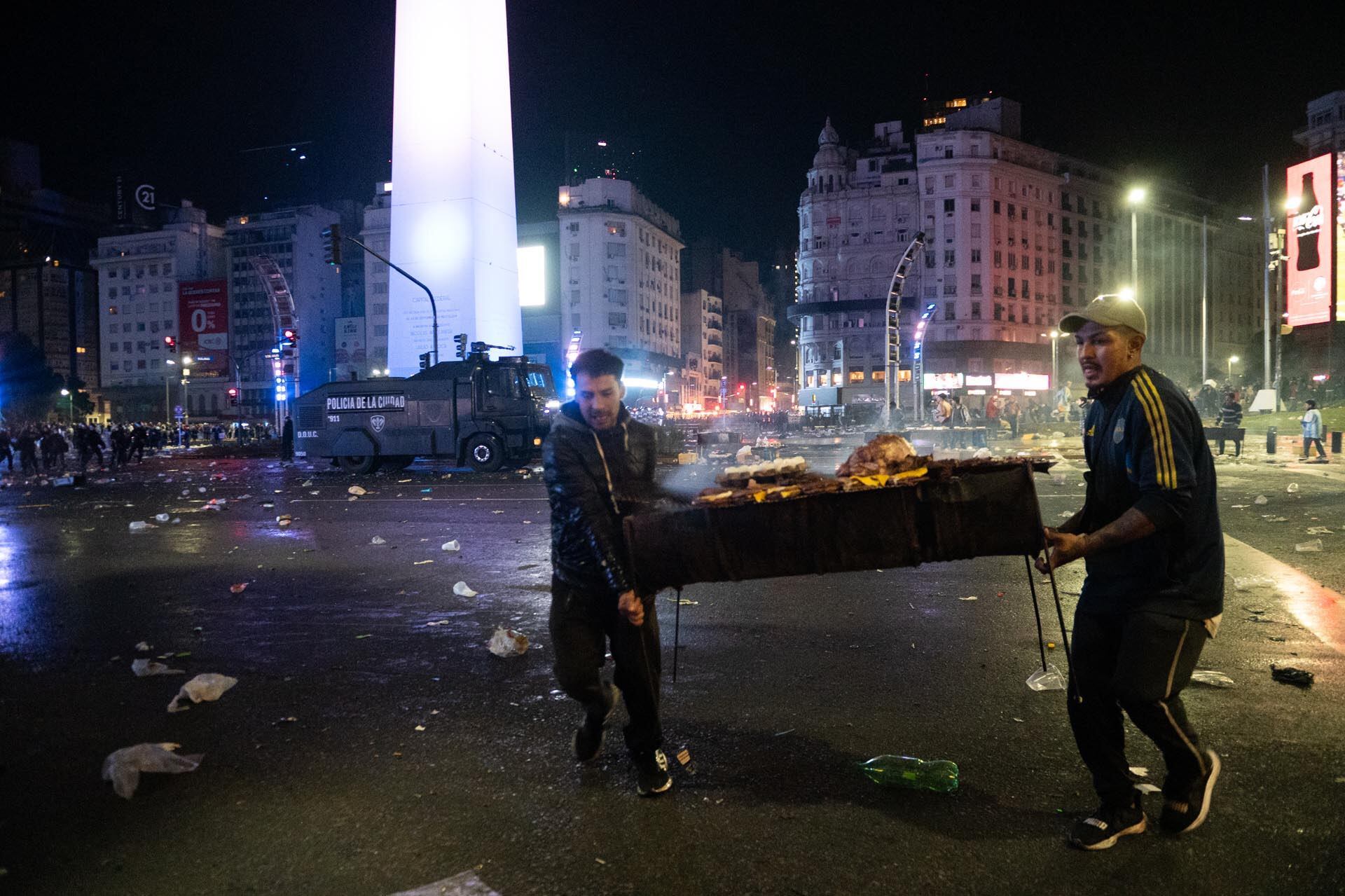 Incidentes en el Obelisco durante los festejos por el bicampeonato de la Copa América