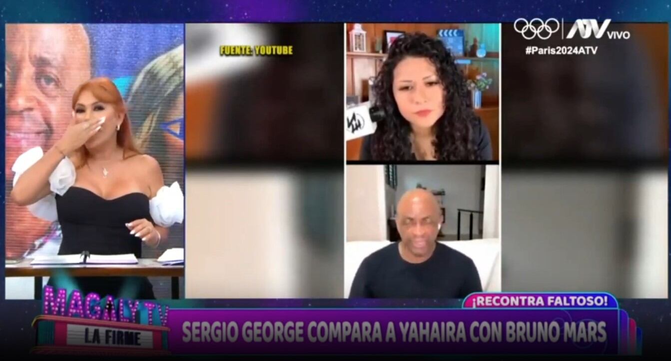 Sergio George compara a Yahaira Plasencia con Bruno Mars: “¿Se le escapó un tornillo o está enamorado de ella?”. (Captura: Magaly TV La Firme)