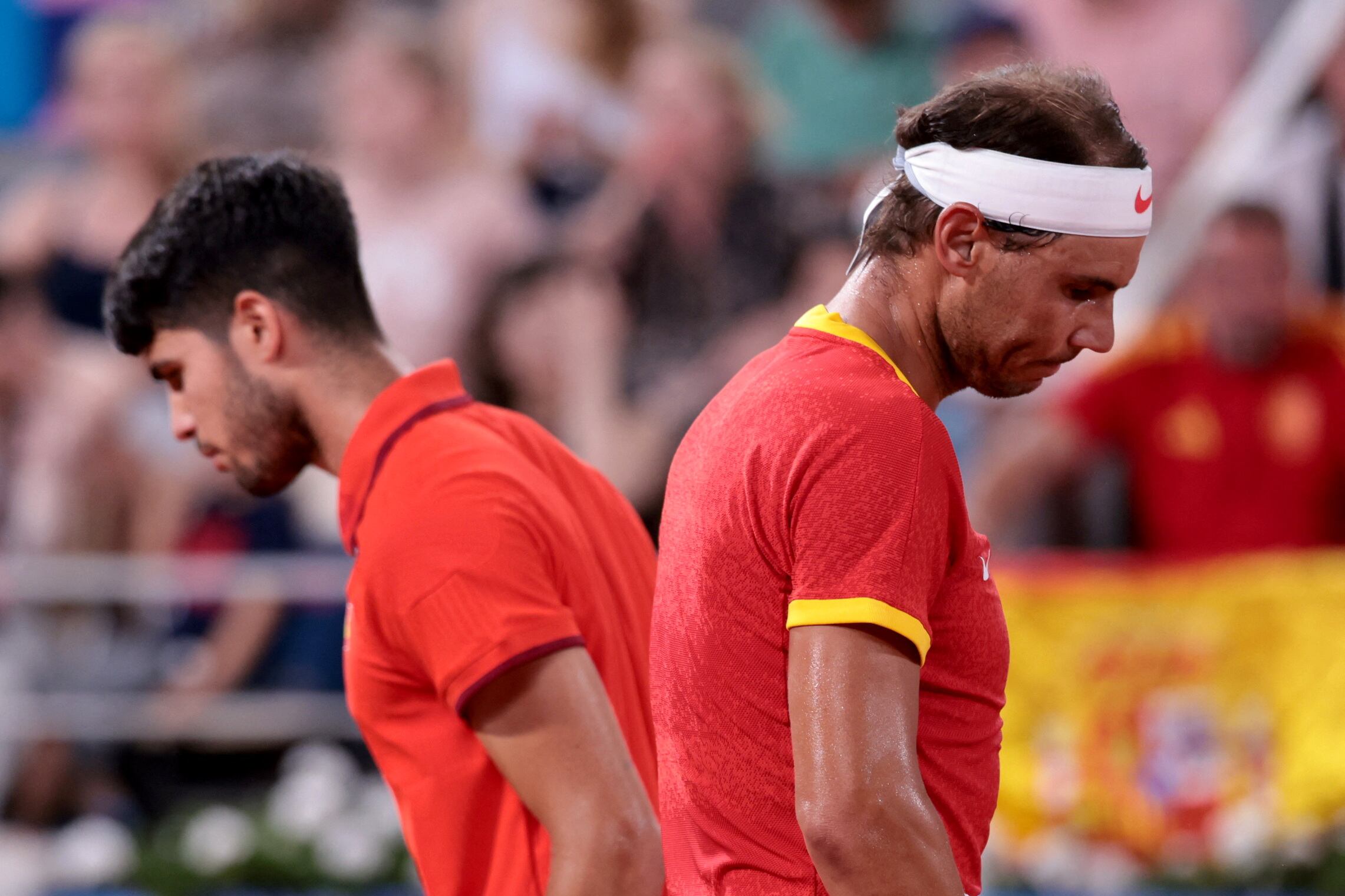 Los tenistas españoles Rafa Nadal y Carlos Alcaraz (REUTERS/Claudia Greco)