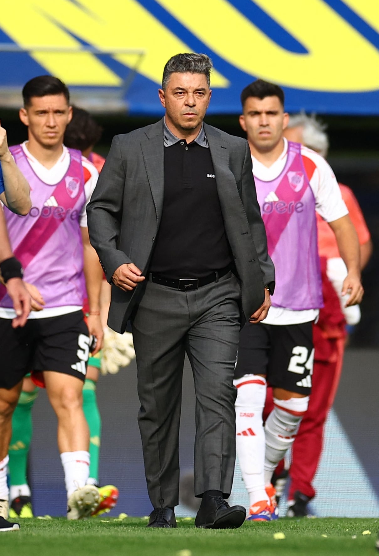 Gallardo tras el final del primer tiempo