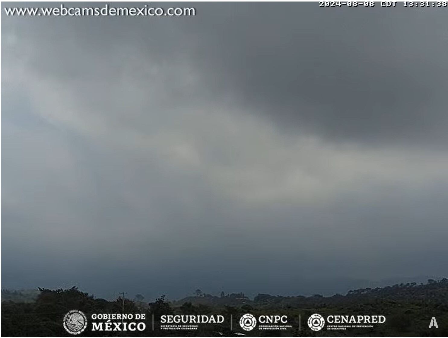 Imagen 1: Volcán de Fuego de Colima, 13:31 h (hora local).