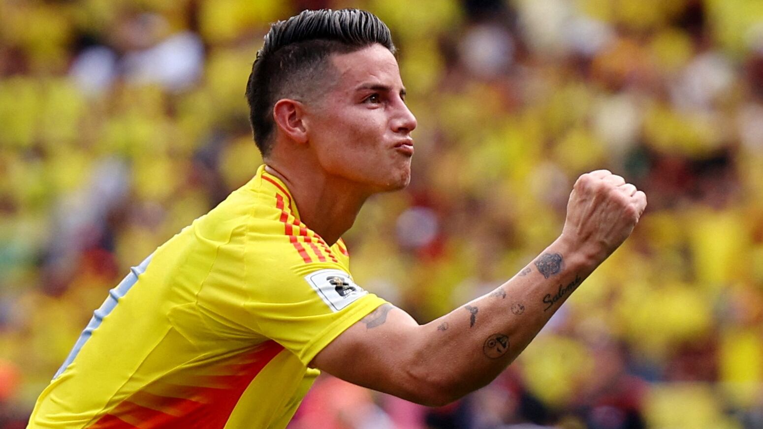 James Rodríguez anotó en tanto de la victoria de la selección Colombia sobre Argentina - crédito Luisa Gonzalez/REUTERS