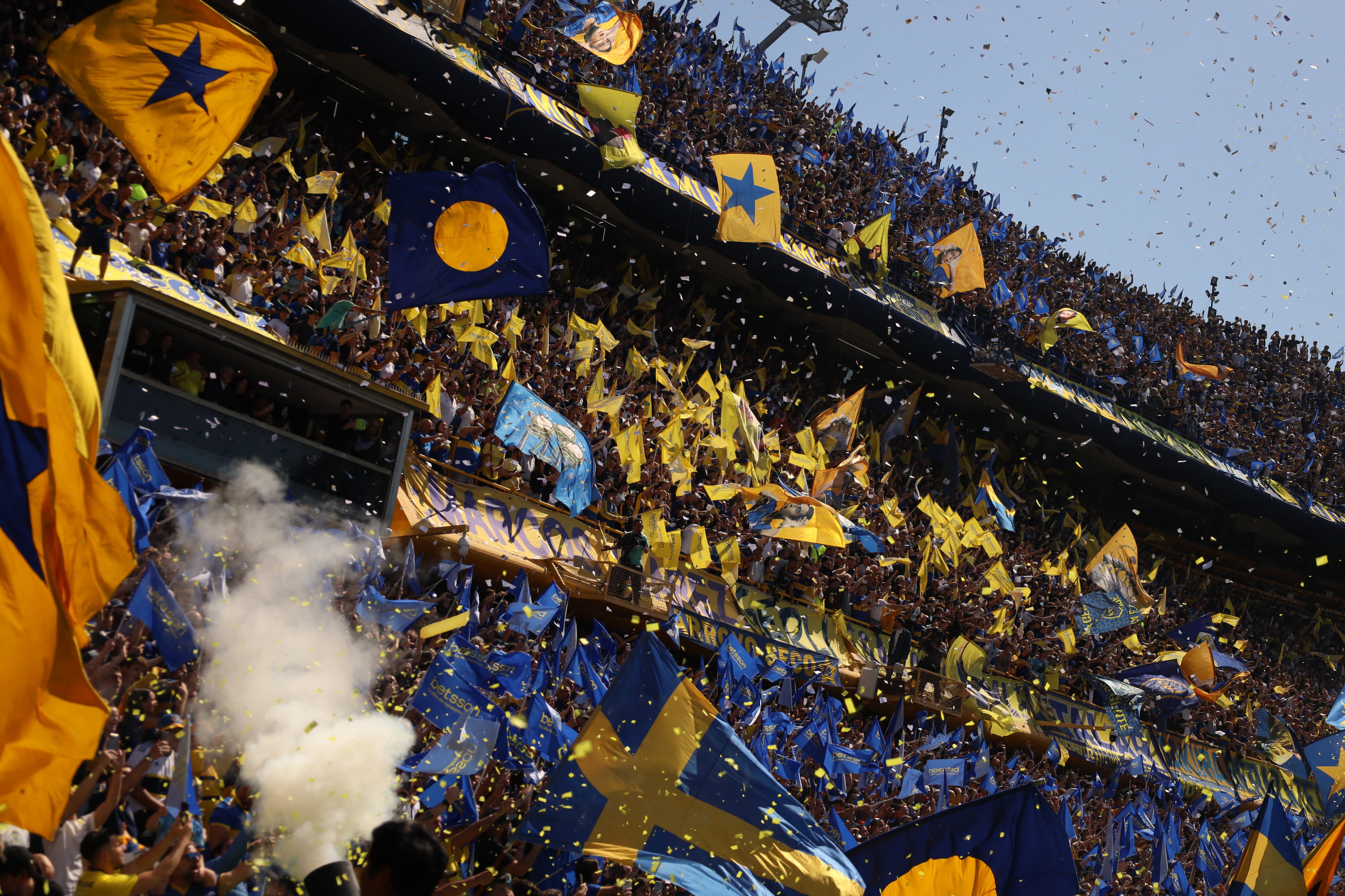 La Bombonera llena, en el último Boca-River disputado en el recinto (REUTERS/Cristina Sille)