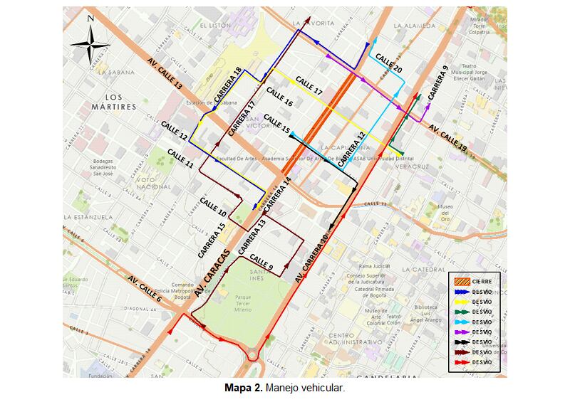 El cierre de la avenida Caracas no aplicará los días miércoles y sábado entre las 12 a. m. y las 4:00 a. m. - crédito Secretaría de Movilidad