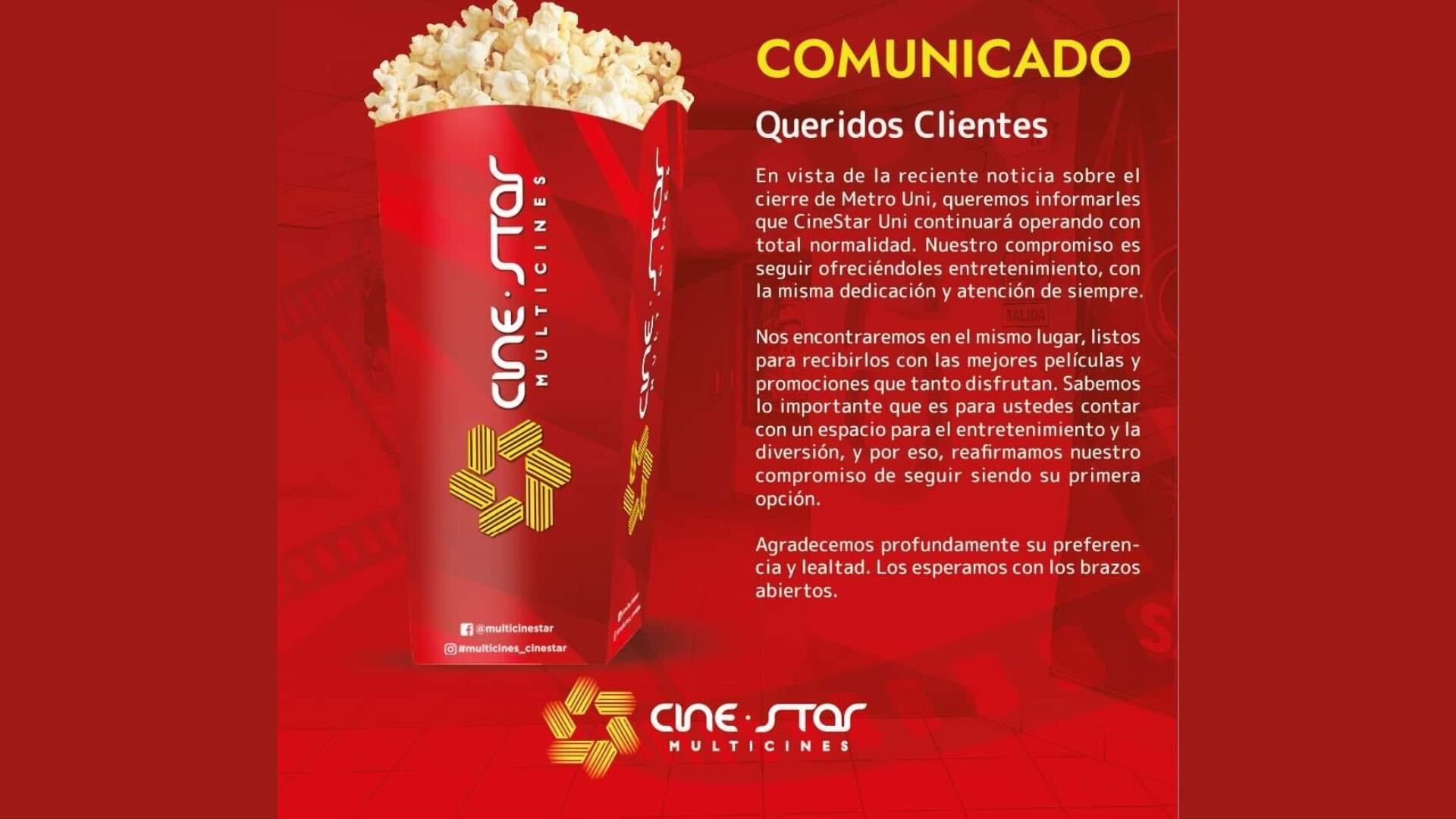 ¿CineStar dejará de funcionar tras cierre de Lima Norte?