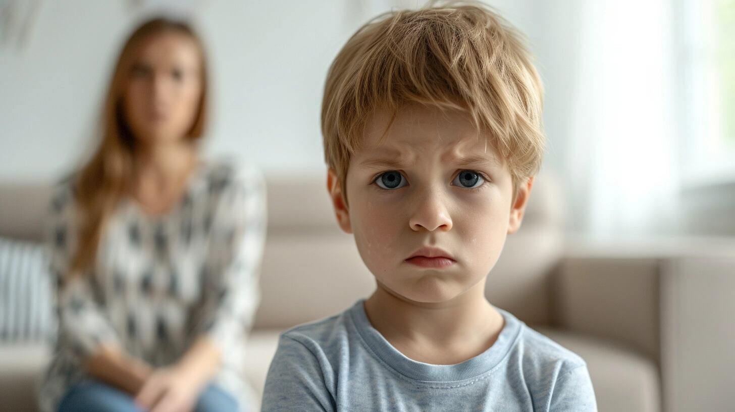 En esta escena familiar, un niño luce visiblemente molesto mientras su madre lo reprende, evidenciando un momento común de desacuerdo en la dinámica de la crianza. La expresión del niño y la gestualidad de la madre resaltan los retos y conflictos que surgen en la educación de los hijos, mostrando la necesidad de estrategias efectivas de comunicación y entendimiento. (Imagen ilustrativa Infobae)