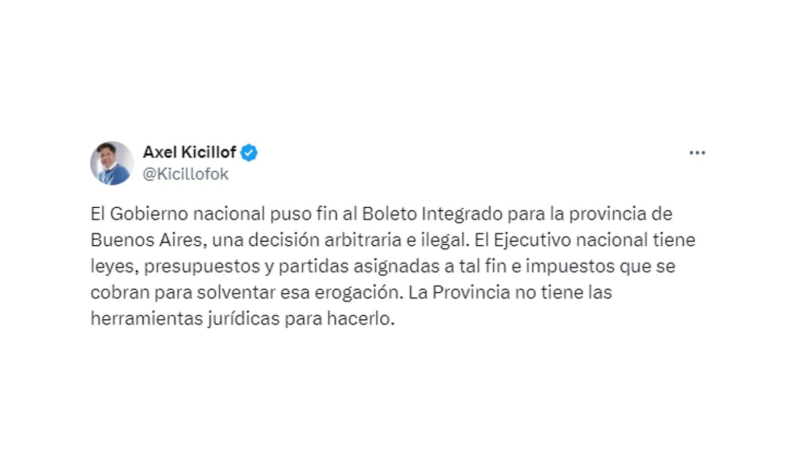 Axel Kicillof - Boleto Integrado