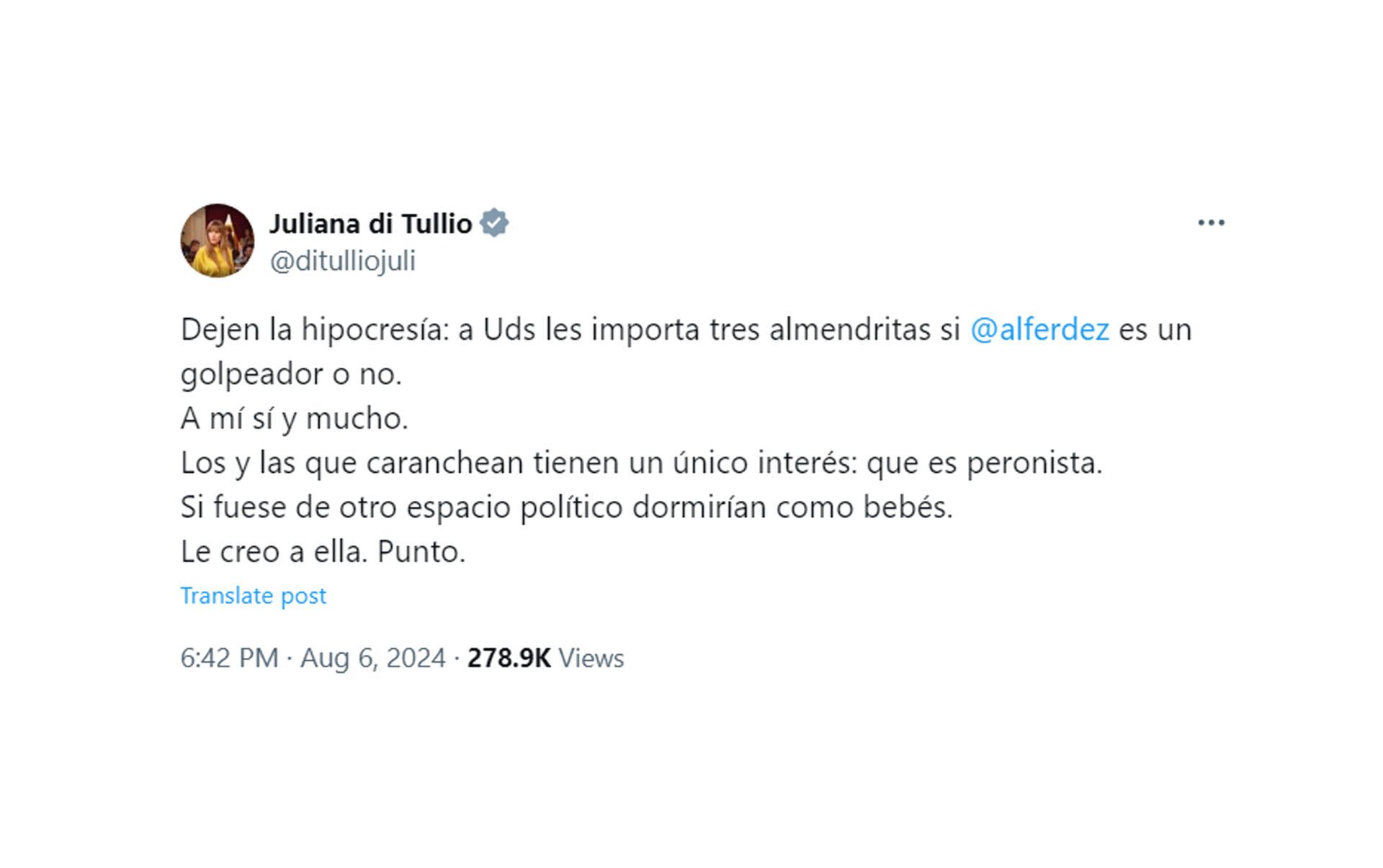 Tuits del kirchnerismo sobre Alberto Fernández por la denuncia de violencia de genero