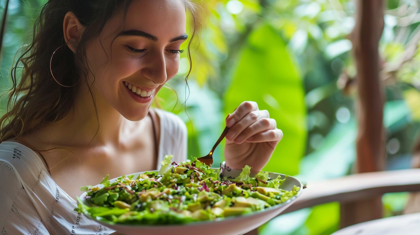 una persona come un plato de ensalada de palta - (Imagen Ilustrativa Infobae)