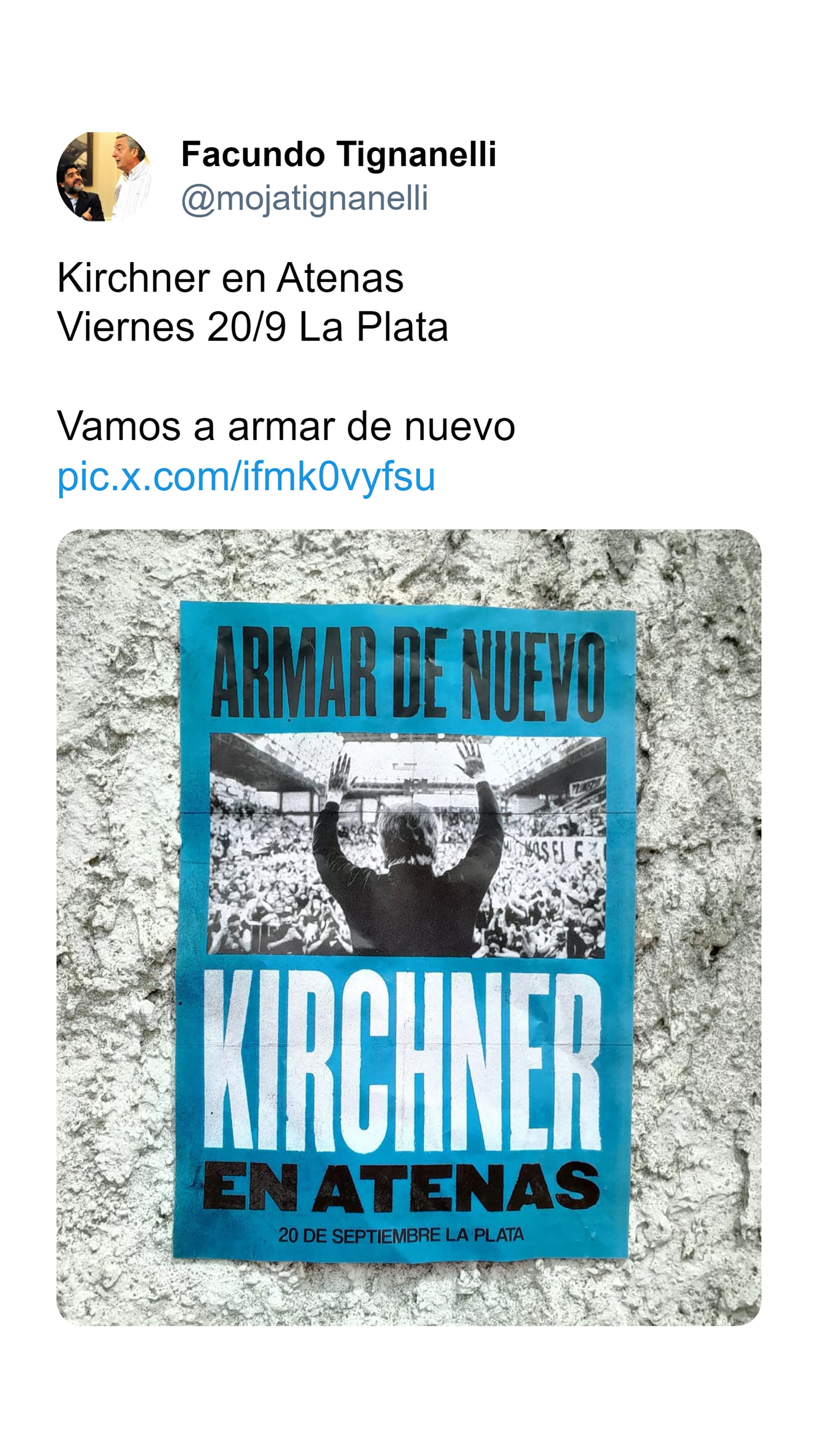 Flyer acto Máximo Kirchner