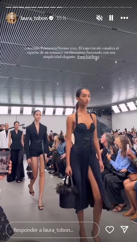 Laura Tobon compartió sus impresiones de la pasarela de Michael Kors en la Semana de la Moda de Nueva York - crédito @laura_tobon/Instagram