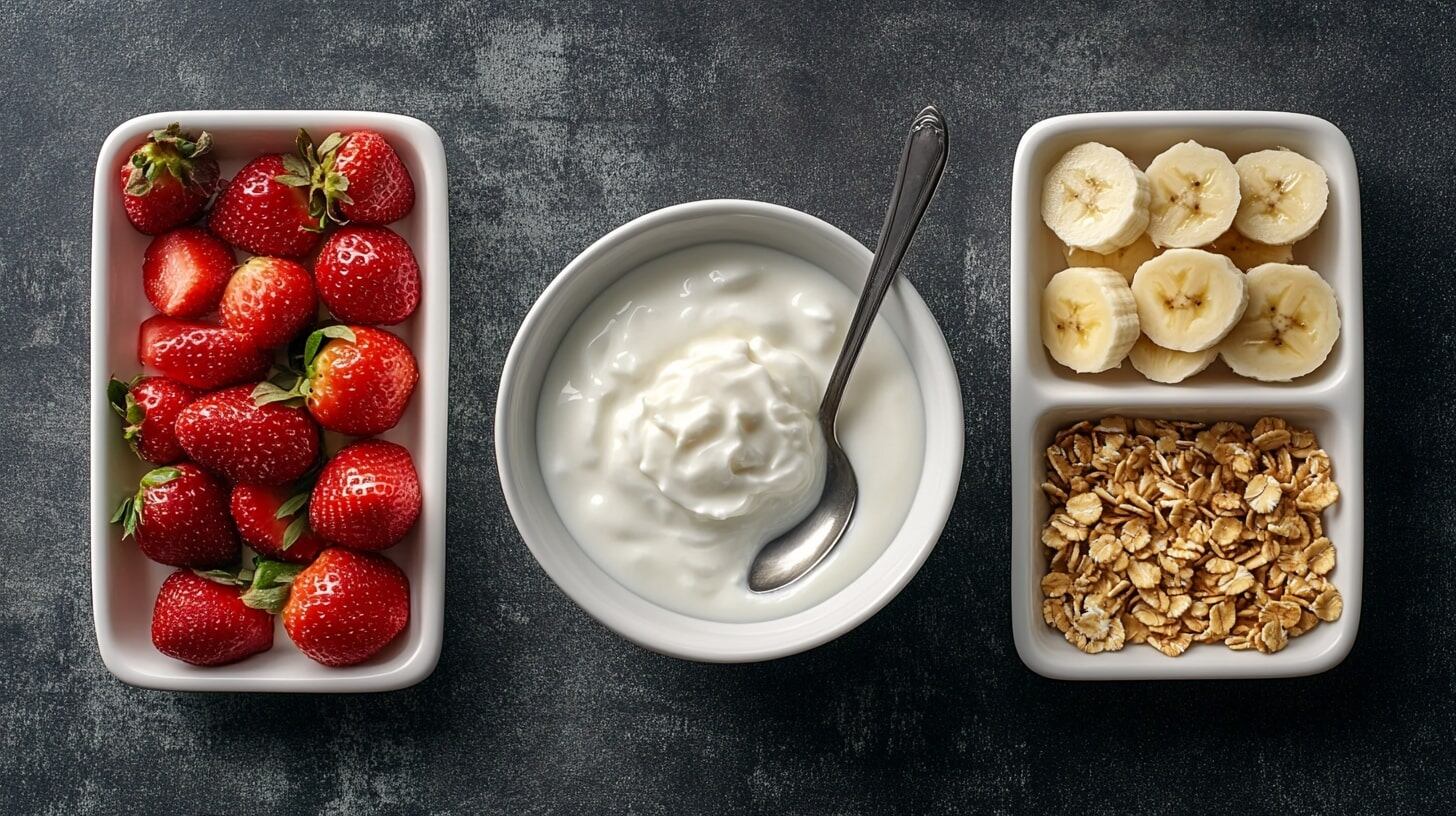 Imagen de bowl de yogurt con cereal, fresas y plátano. Otras opciones: desayuno nutritivo, comida ligera, combinación de frutas. - (Imagen Ilustrativa Infobae)