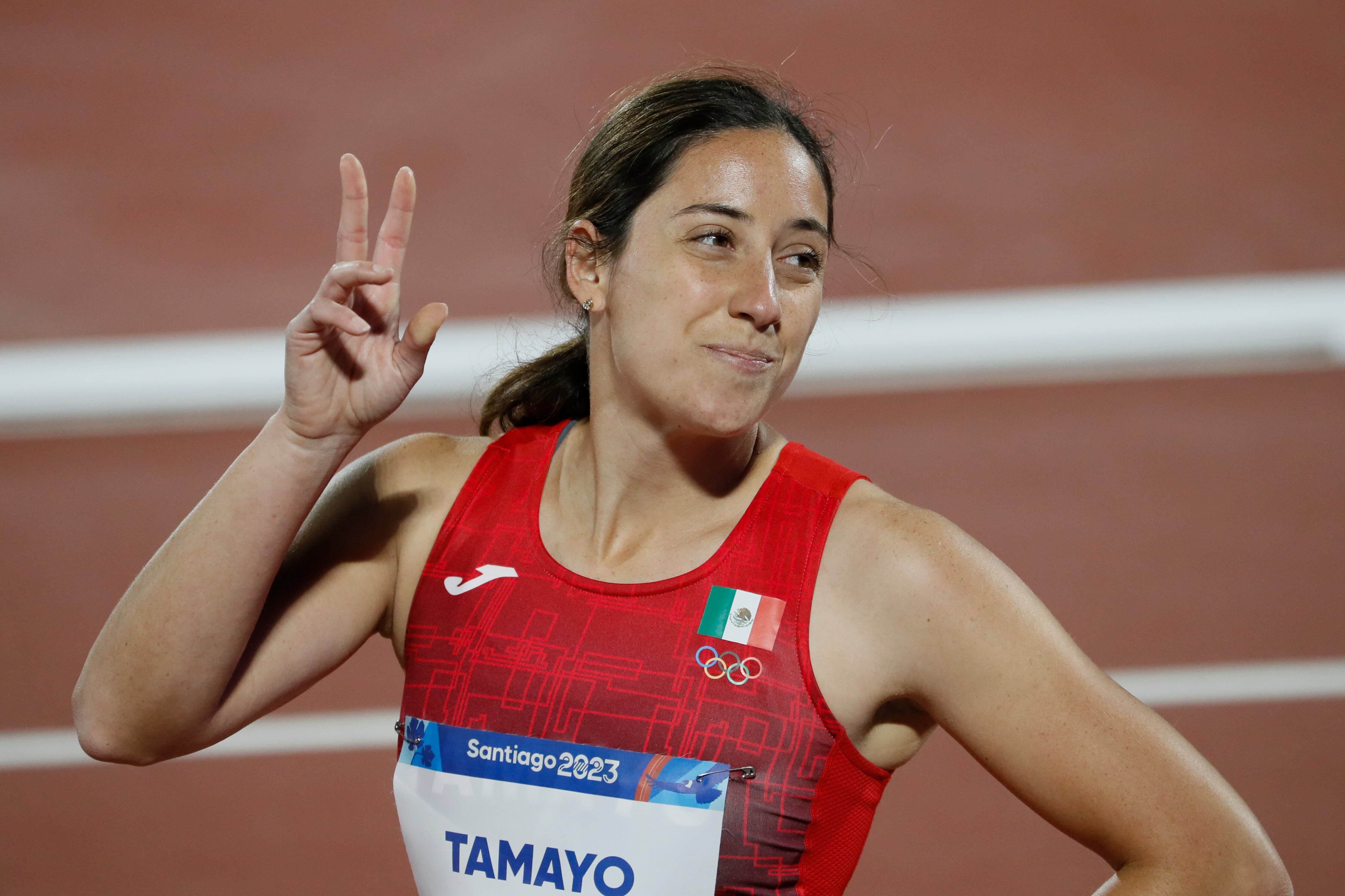 Cecilia Tamayo de México posa al competir los 100m femenino, el 31 de octubre de 2023, durante los Juegos Panamericanos 2023 en Santiago, Chile. (EFE/ Carlos Ortega)