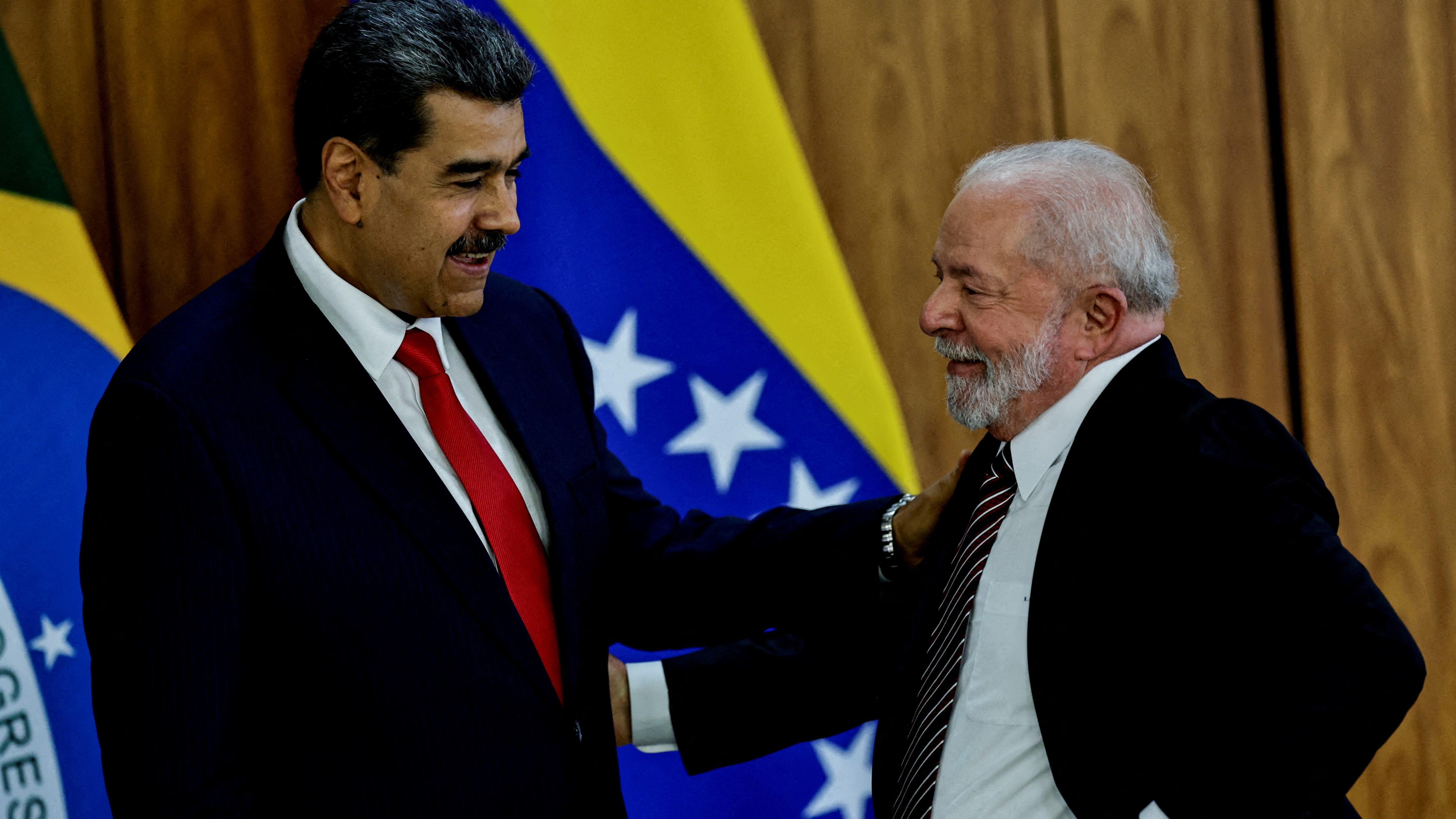 Nicolas Maduro y Lula da Silva durante un encuentro del UNASUR en Brasilia, (Brasil)