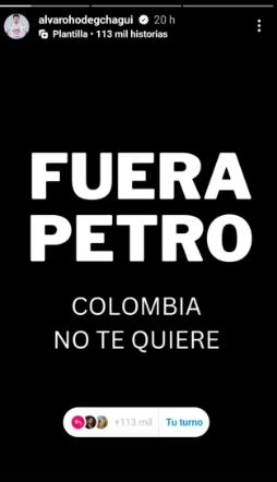 "Fuera Petro, Colombia nadie te quiere", fue el mensaje que dejó el ciclista en sus redes sociales - crédito Álvaro Hodeg/X