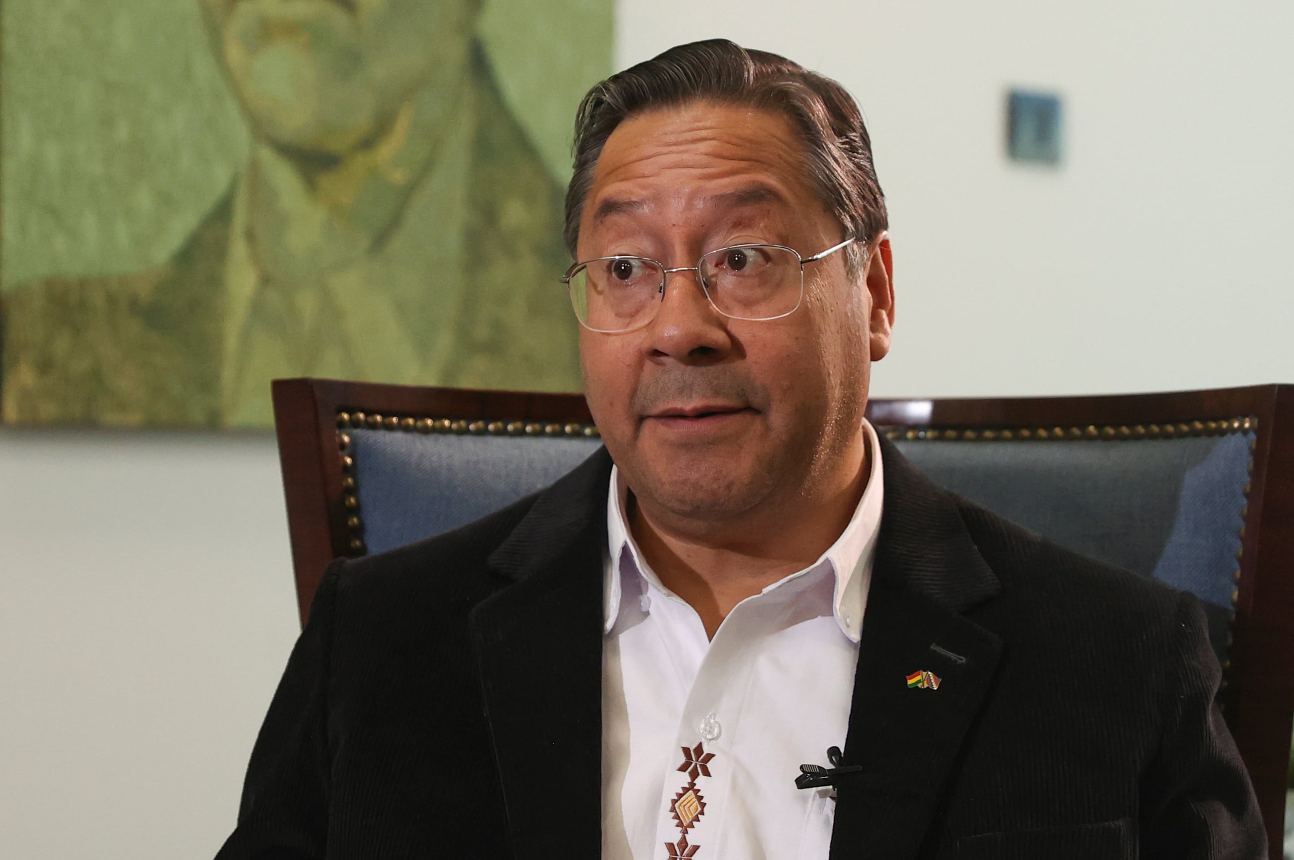 El presidente de Bolivia, Luis Arce, habló en una entrevista con EFE este sábado en La Paz (EFE/ Luis Gandarillas)
