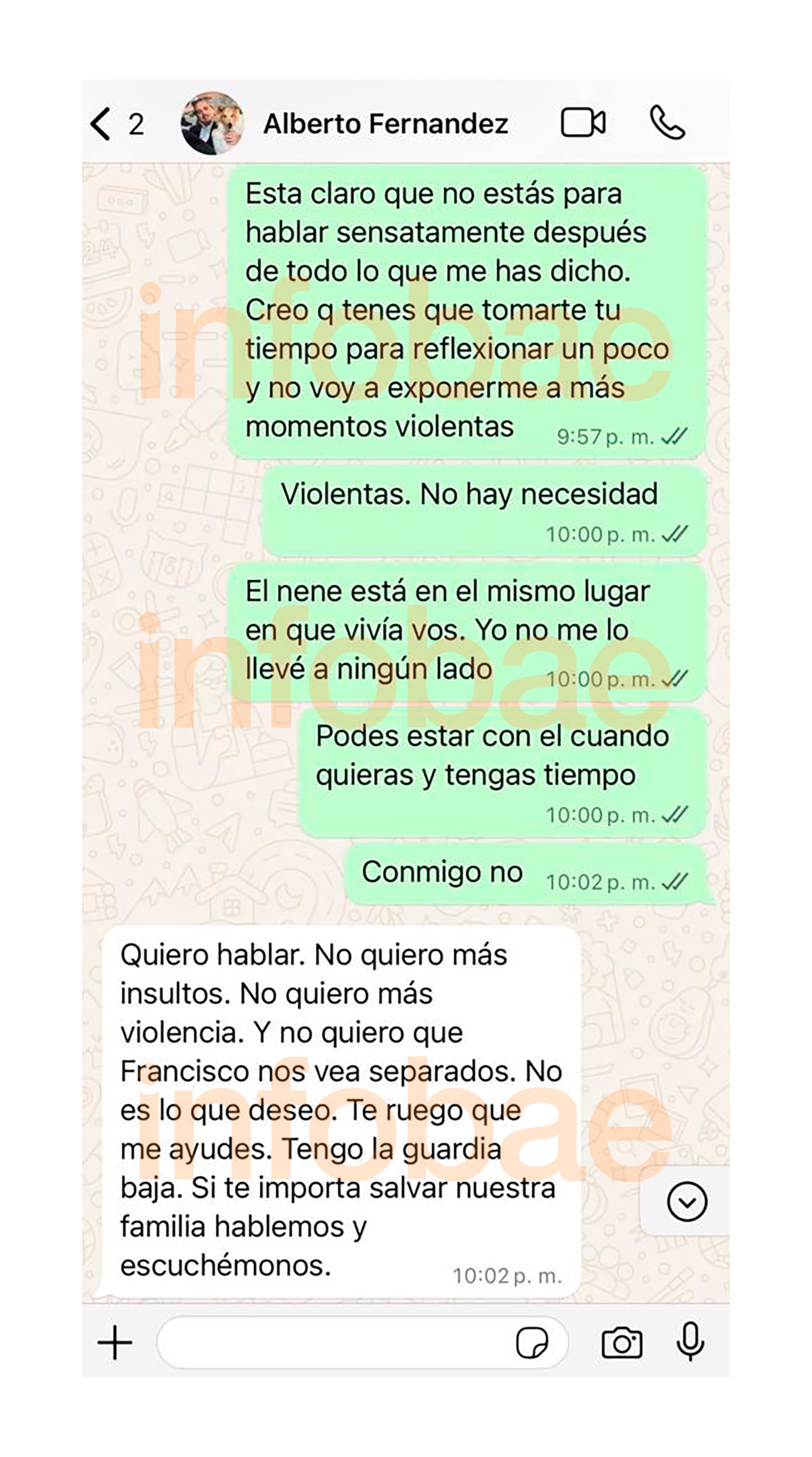 Nuevos chats entre Alberto Fernandez y Fabiola Yañez