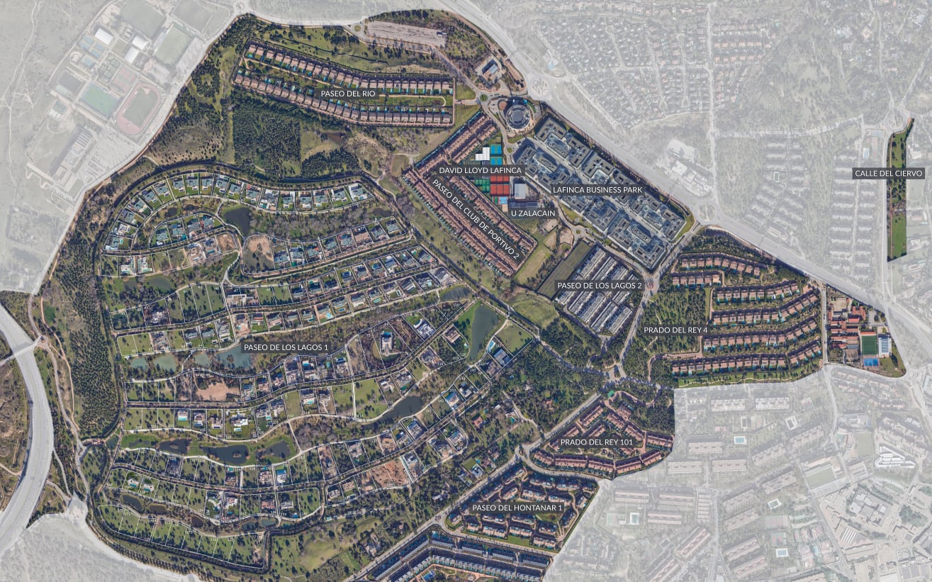 Mapa de la urbanización La Finca