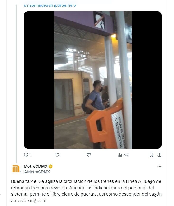 Desalojan vagón en la Línea A del Metro CDMX - 25 junio