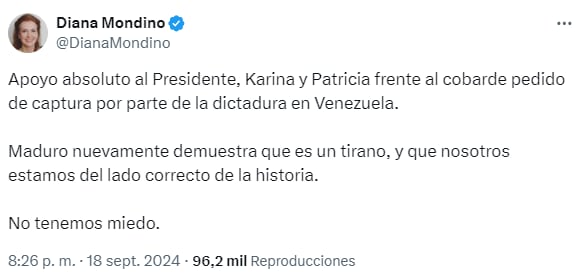 Diana Mondino sobre las órdenes de captura contra Javier Milei, Karina Milei y Patricia Bullrich