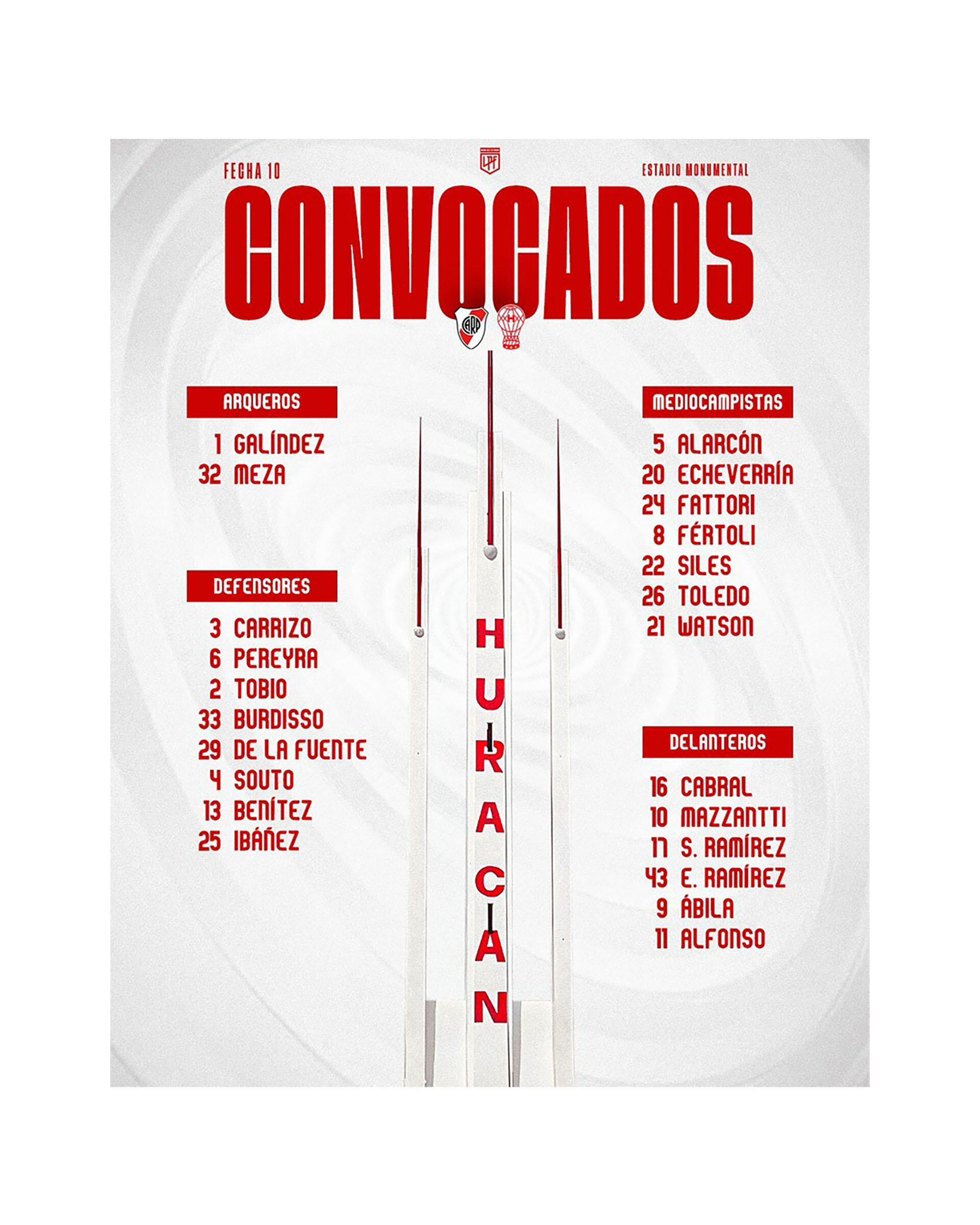 Convocados huracan