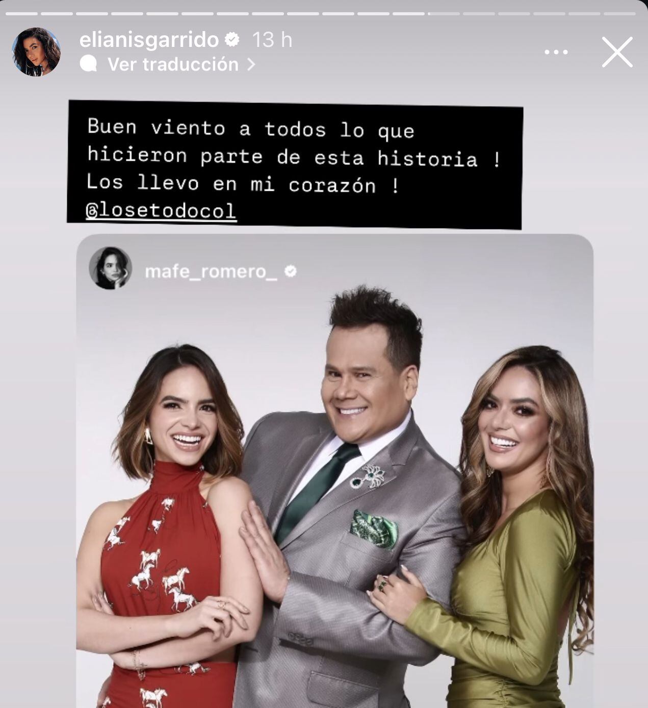 Así se despidió de 'Lo sé todo' Elianis Garrido en las redes sociales - crédito @elianisgarrido/IG