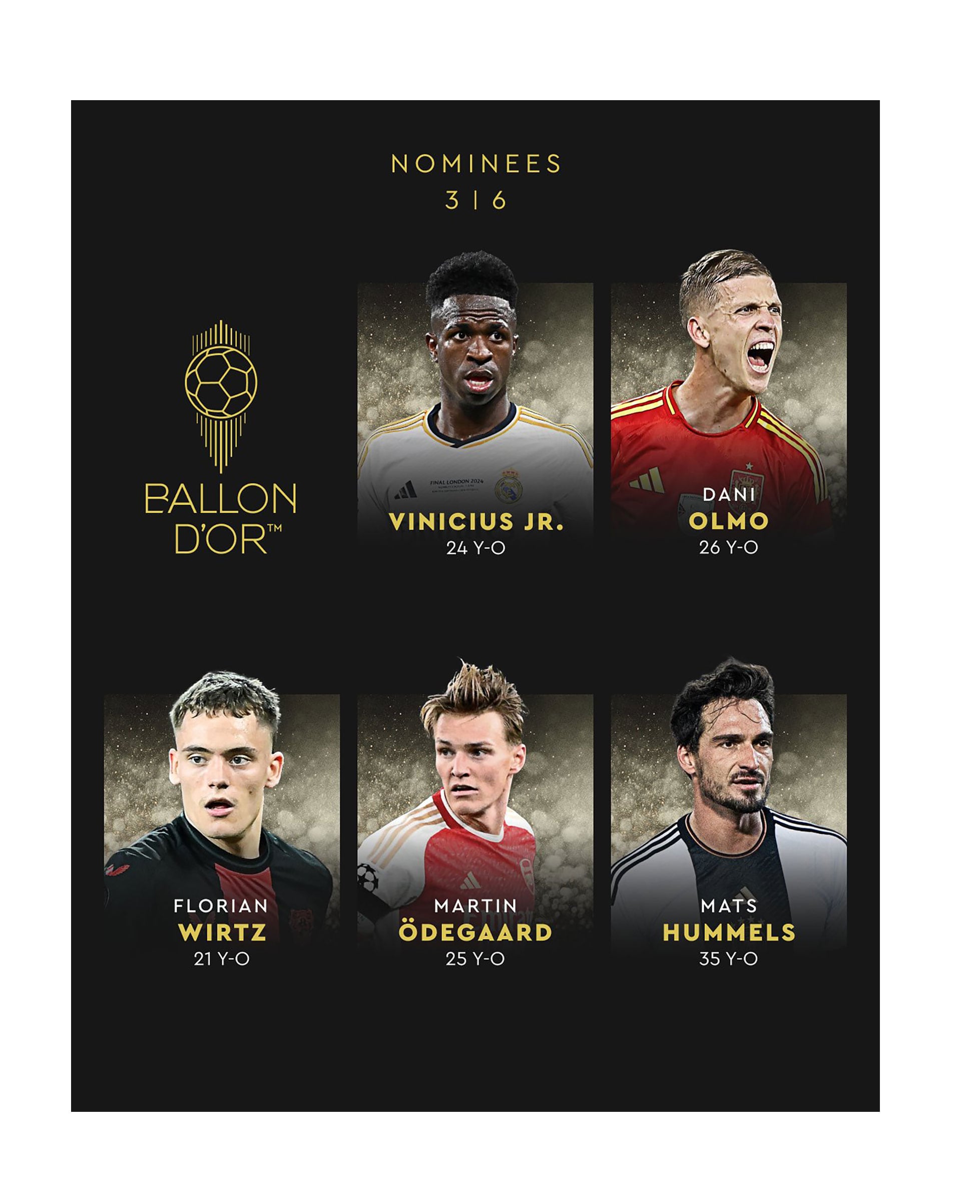 Los nominados al Balón de Oro