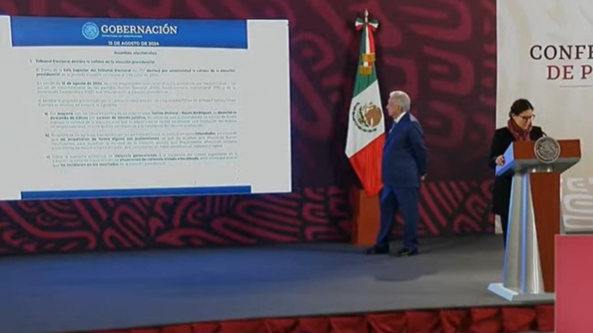 Luisa Alcalde, titular de Segob, habló en la mañanera sobre la resolución del TEPJF sobre la elección presidencial.