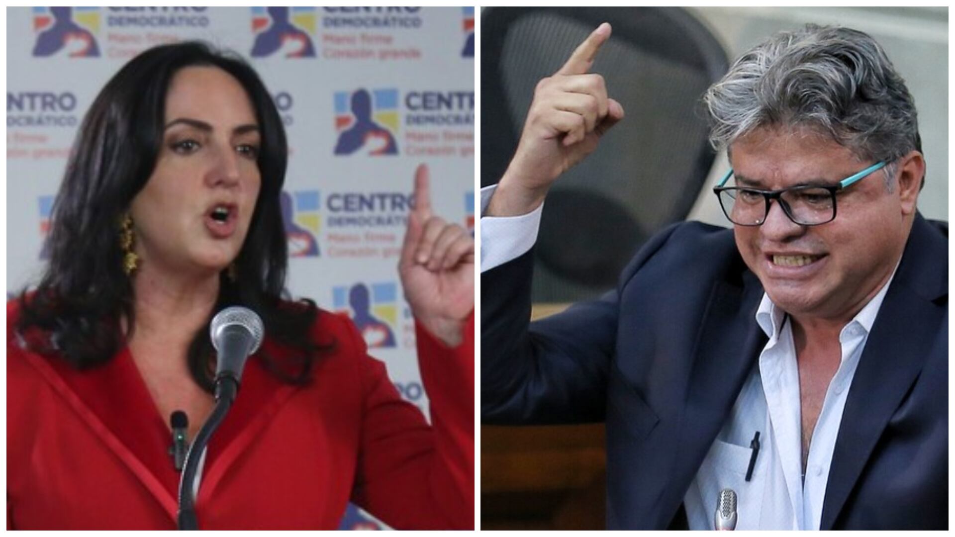 Los senadores María Fernanda Cabal y Wilson Arias se dijeron de todo en el Congreso. Fotos: Colprensa.