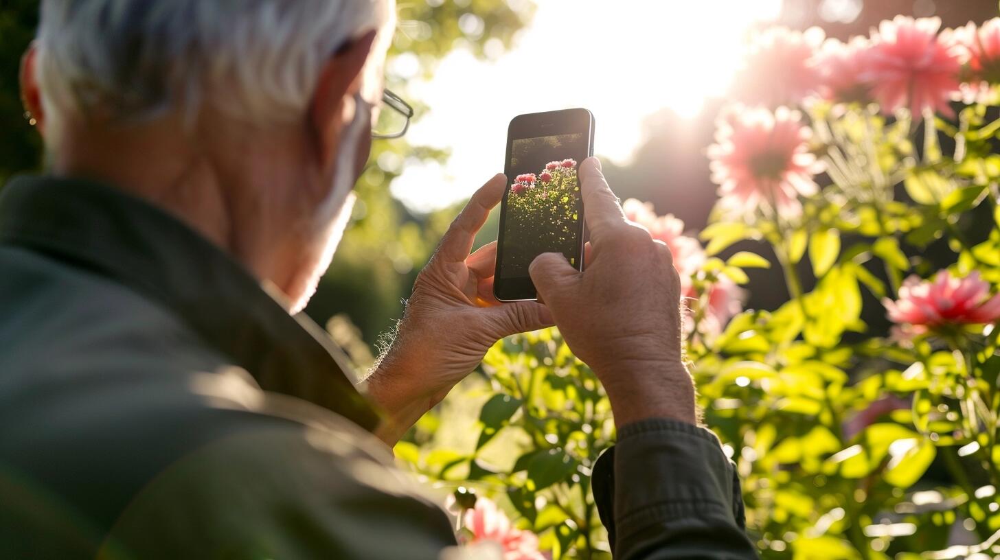 Un abuelo utilizando su smartphone para capturar una imagen, demostrando su habilidad y comodidad con la tecnología moderna. La fotografía refleja el entusiasmo de las personas de la tercera edad por aprender y utilizar nuevas tecnologías, como los smartphones, para permanecer conectados y activos en el mundo digital, incluyendo la captura y el compartir de sus experiencias a través de la fotografía. (Imagen ilustrativa Infobae)