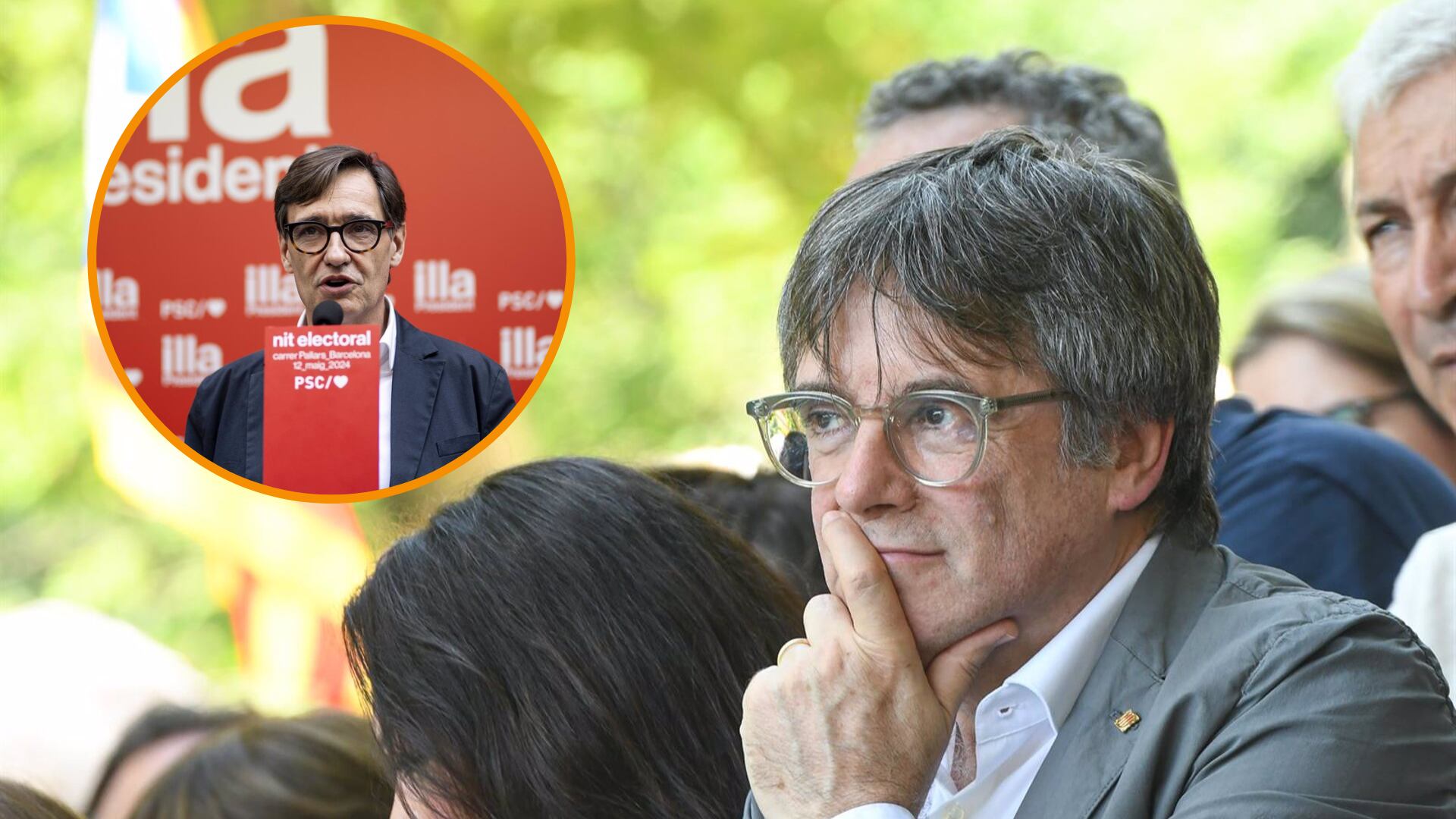 Carles Puigdemont y Salvador Illa (Montaje de Infobae con imágenes de Europa Press)