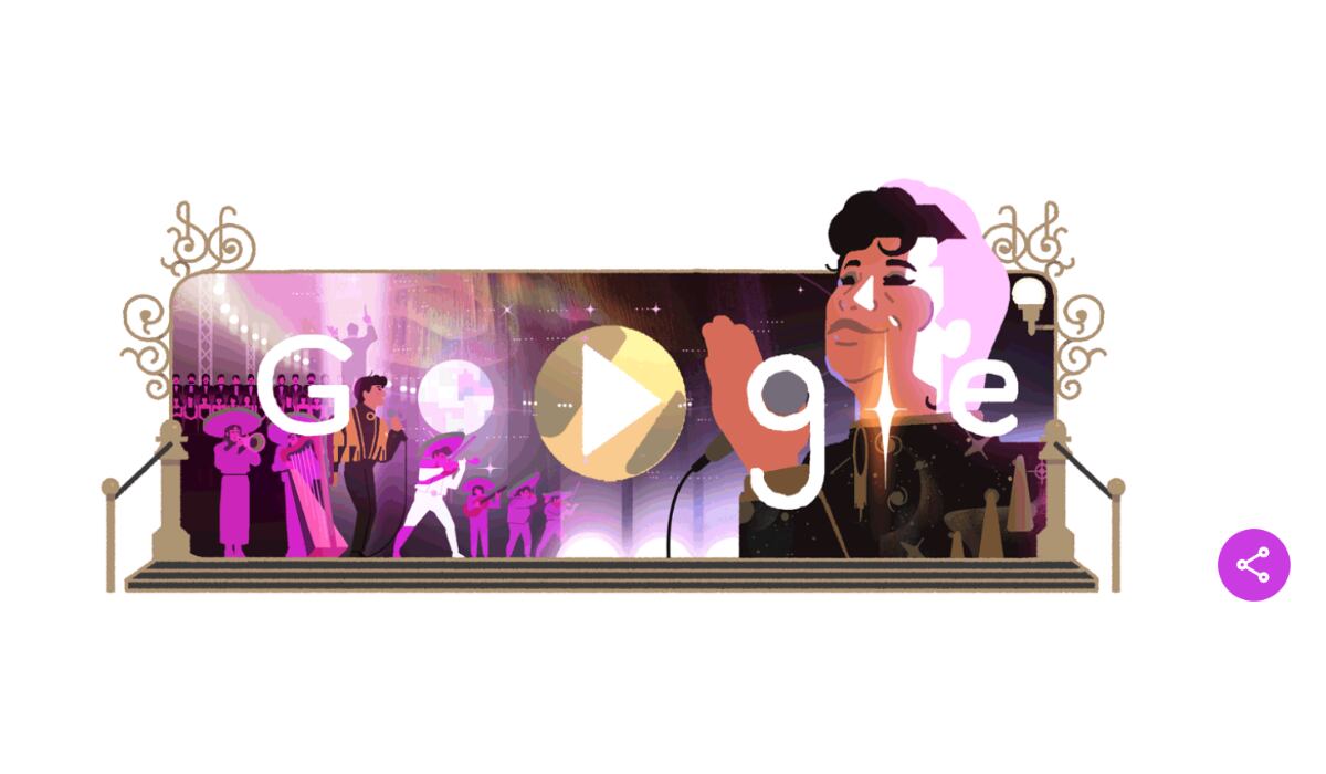 Este doodle de Juan Gabriel está acompañado de la canción 'El Noa Noa'. (Google)